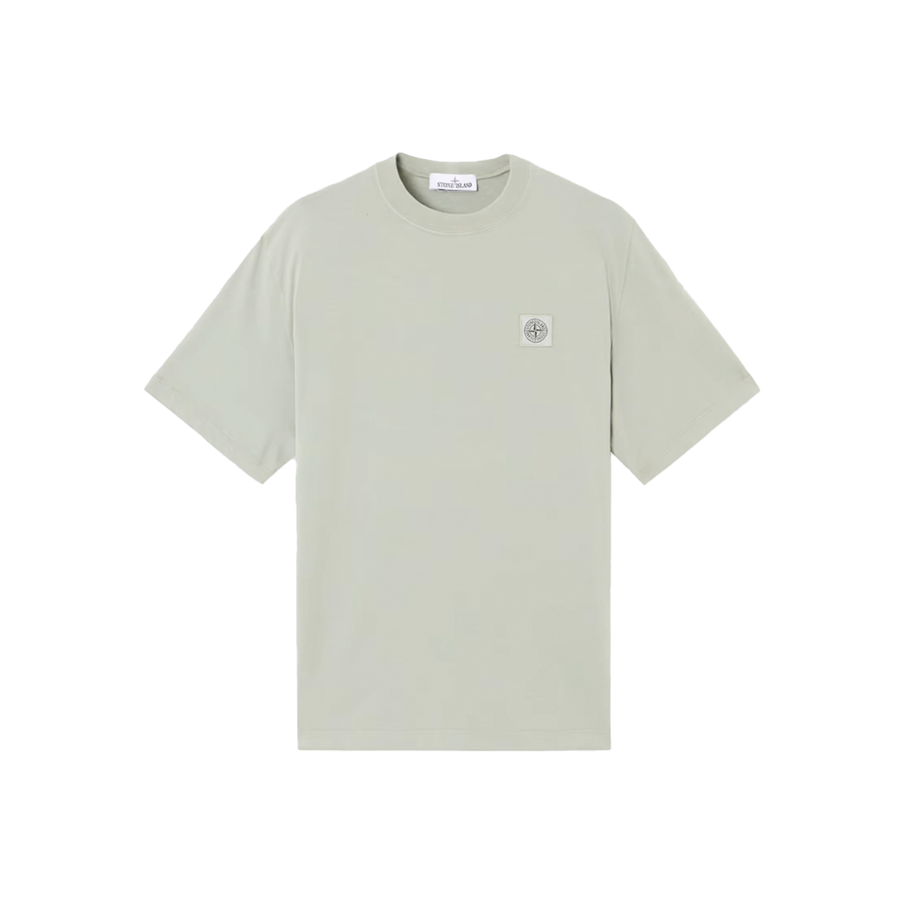 STONE ｜ (2100004 Combed Organic Cotton Jersey T-s Military Green T-shirt with Compass logo and zipper pocket