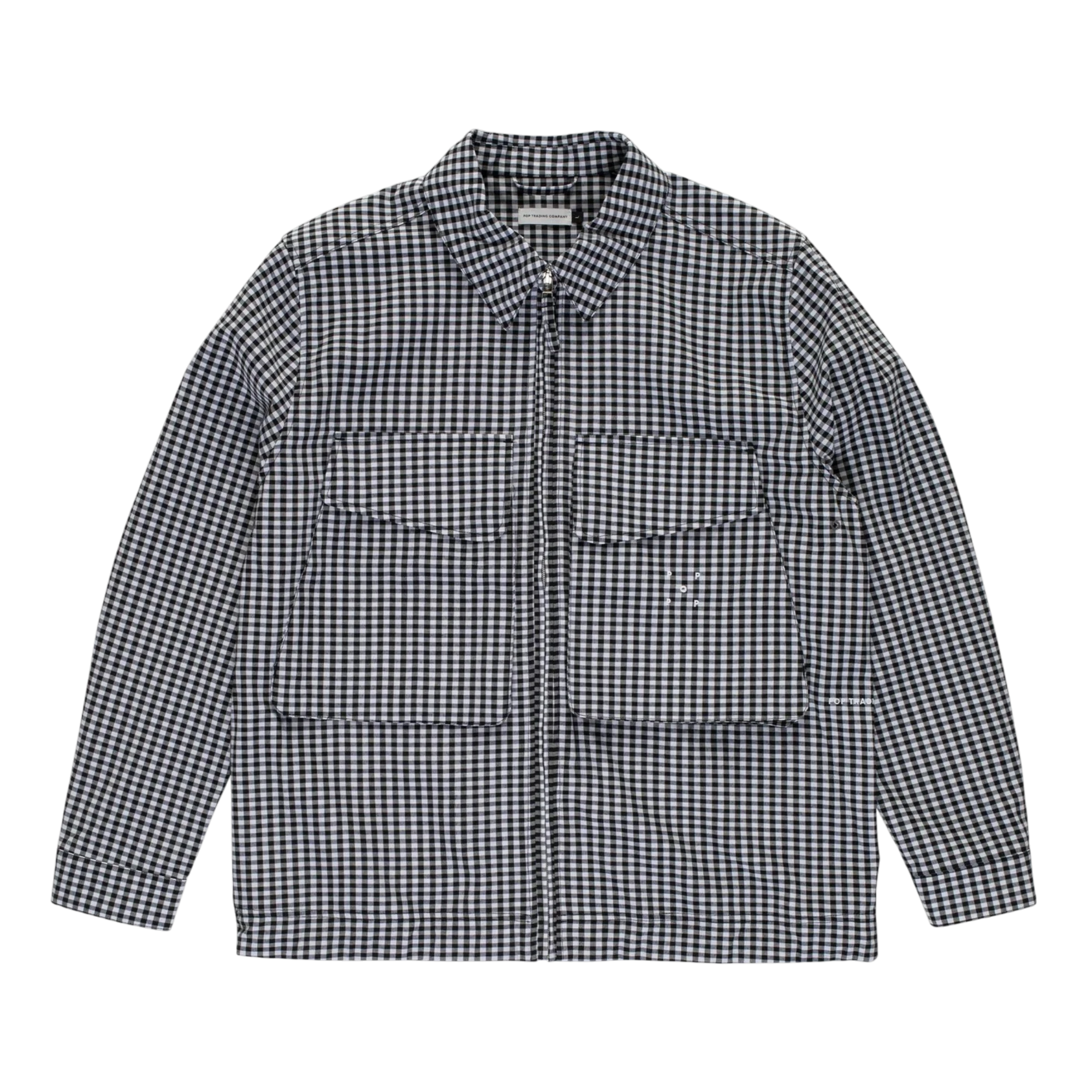 POP trading co. Gingham Boxer Overshirt Black/Off White