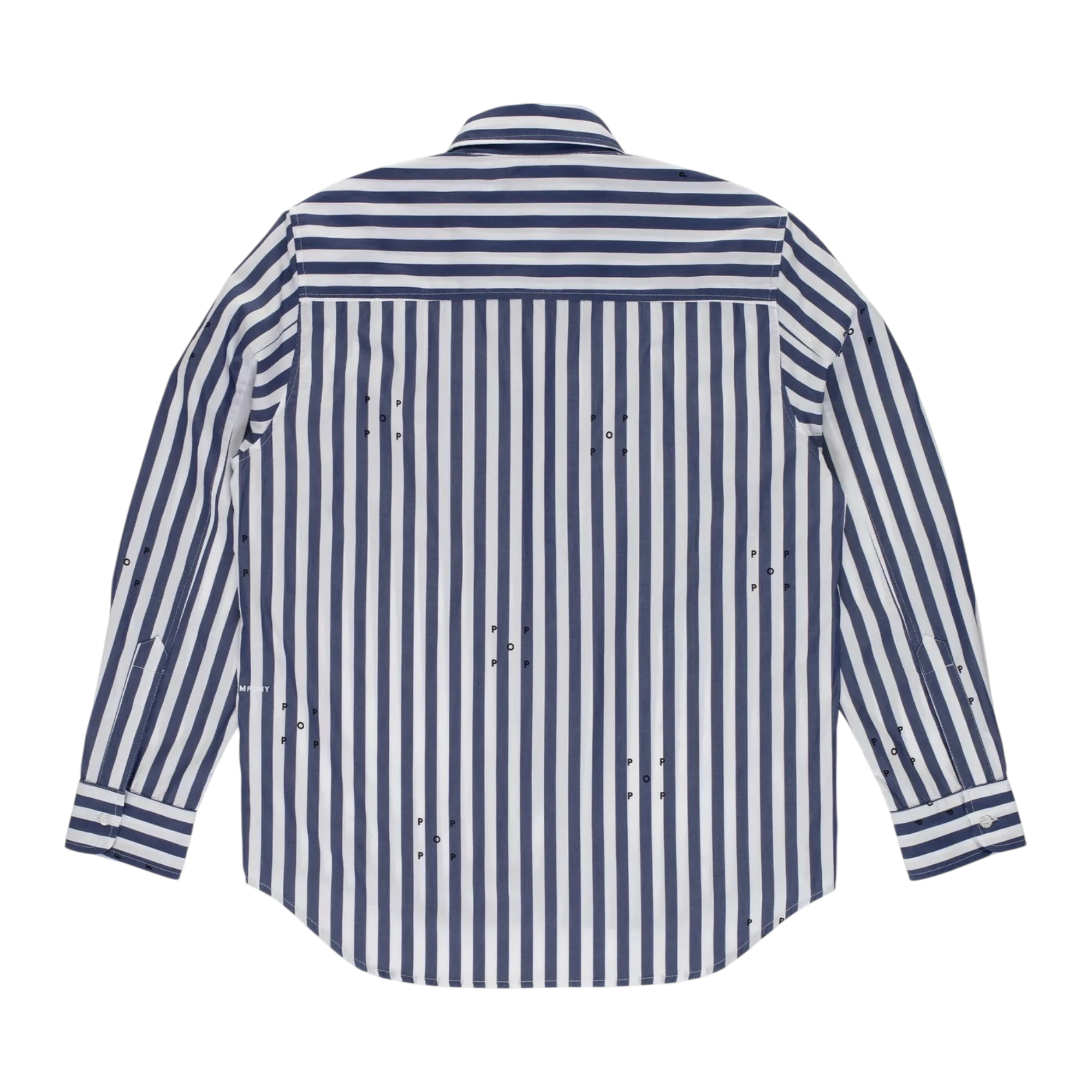 POP Trading co. Logos Stripe Shirt Navy/White