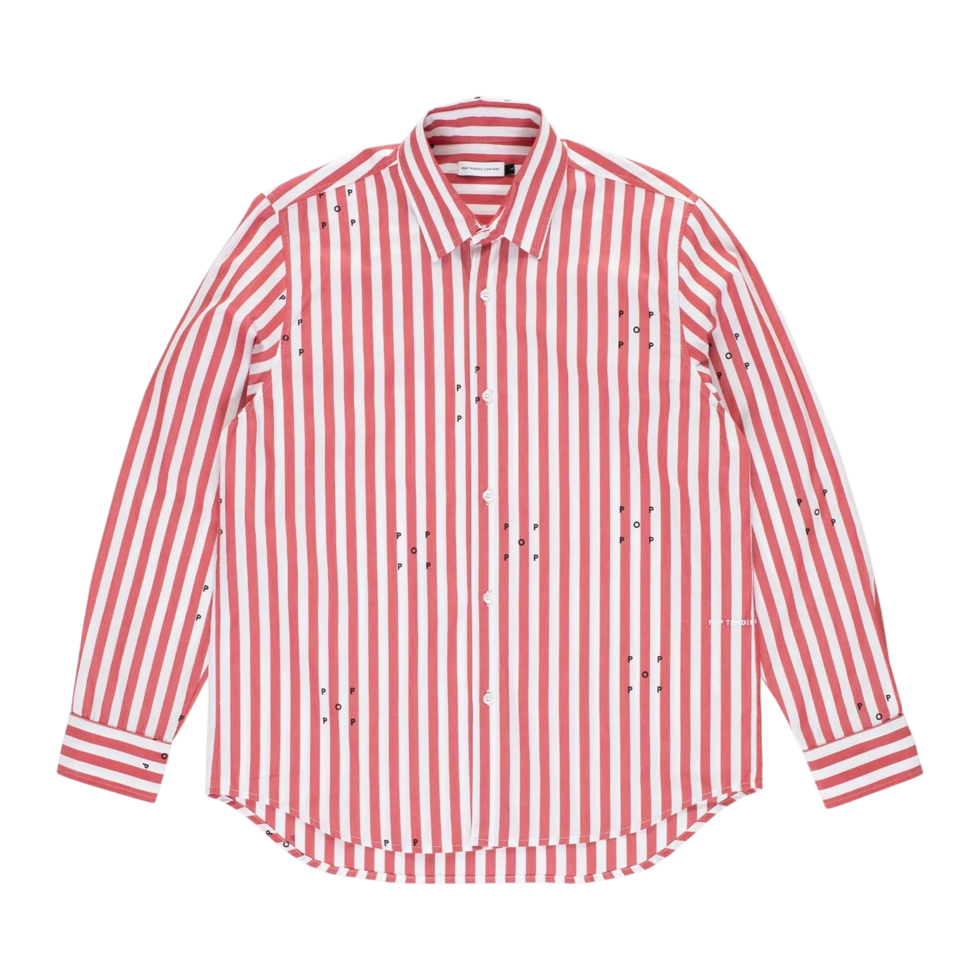 POP Trading co. Logos Stripe Shirt Red/White