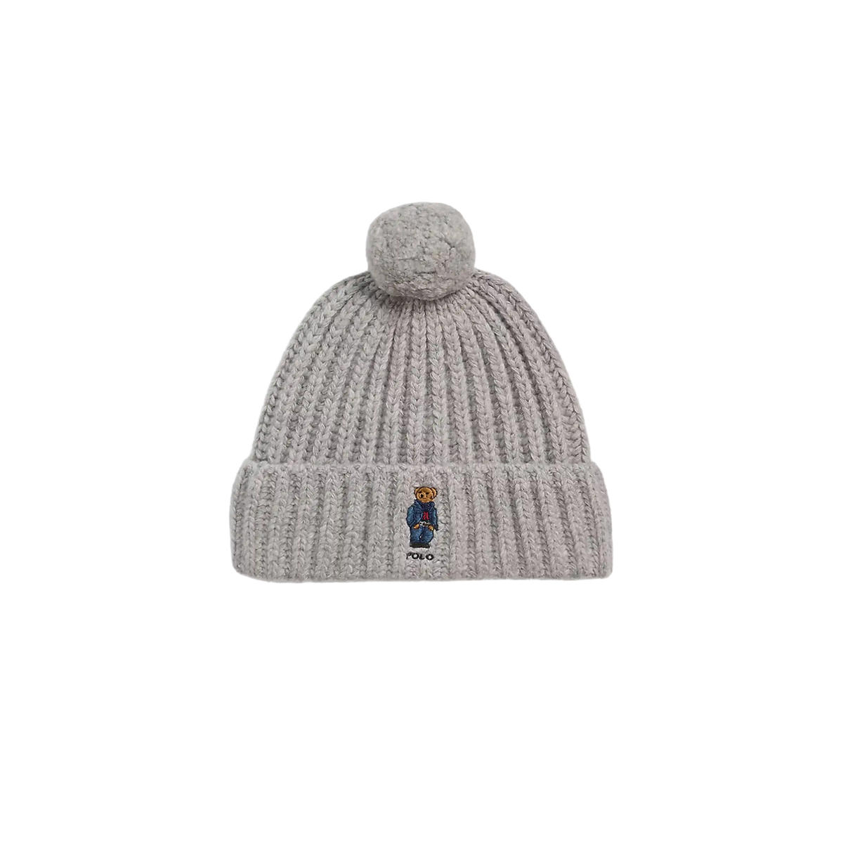 W Polo Bear Rib Pom-Pom Beanie