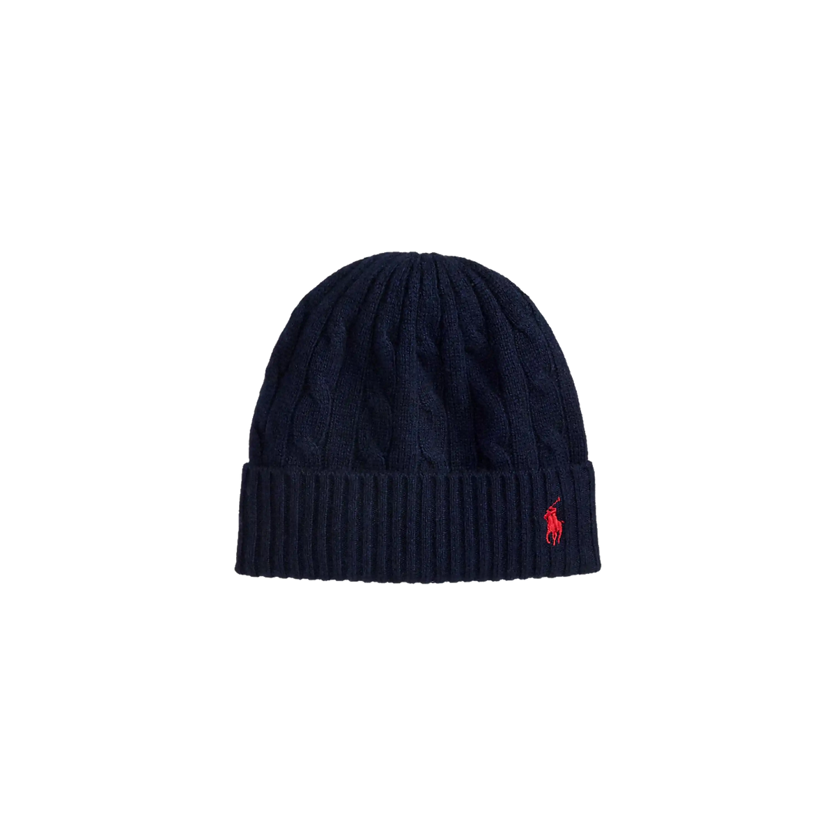 W Polo Cable-Knit Wool-Cashmere Beanie