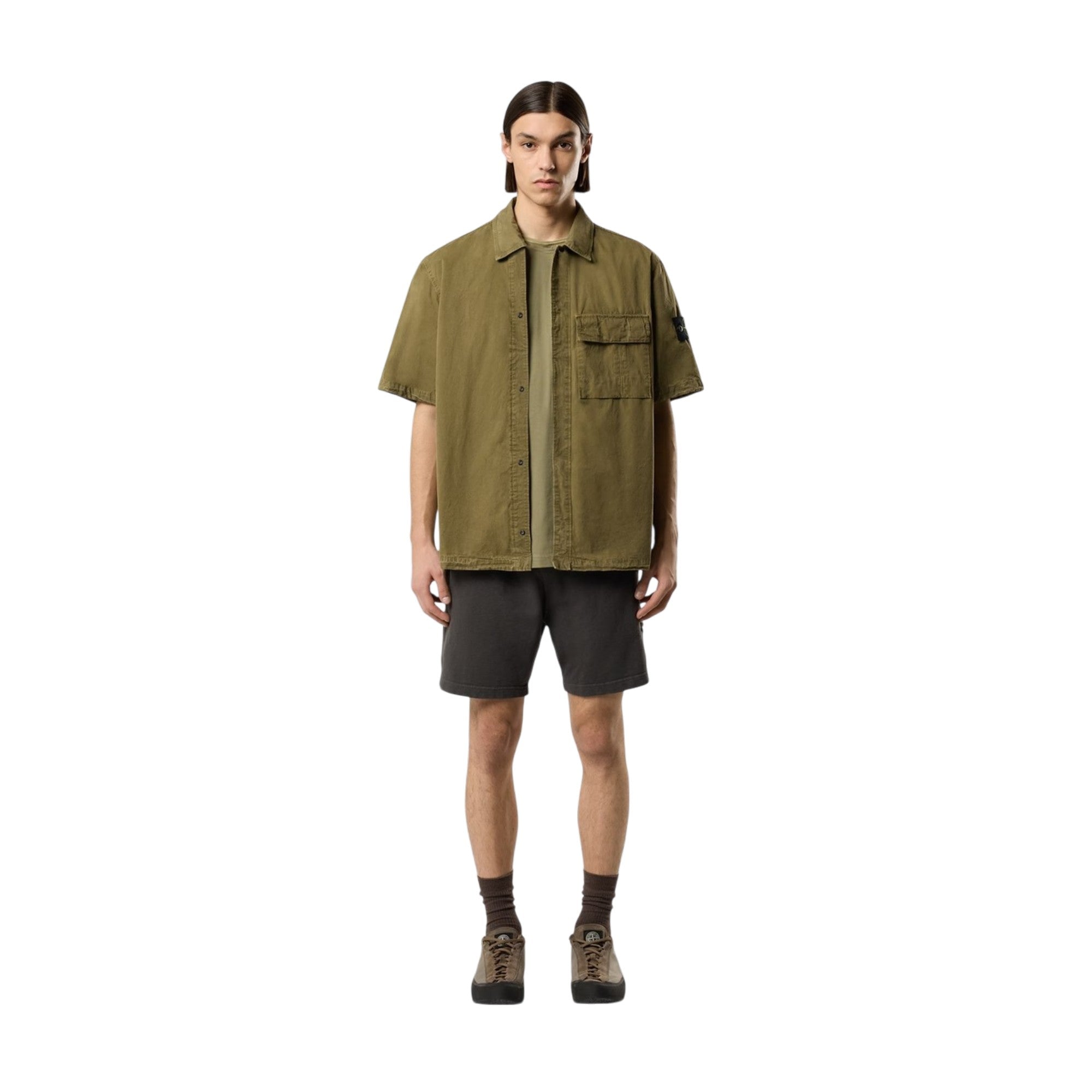 Stone Island 1200031 BRUSHED ORGANIC COTTON CANVAS 'OLD' EFFECT