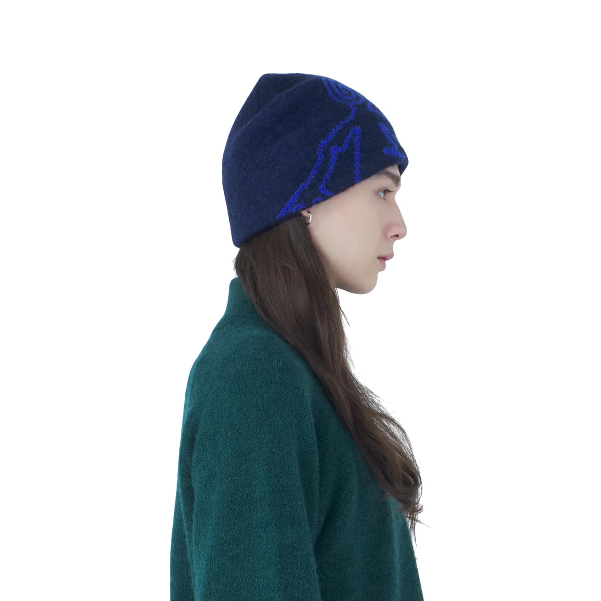 Hiking Patrol Exploration Mohair Mixed Beanie Navy