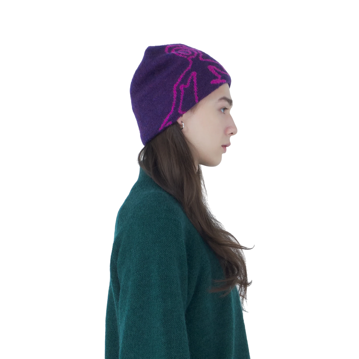 Hiking Patrol Exploration Mohair Mixed Beanie Purple