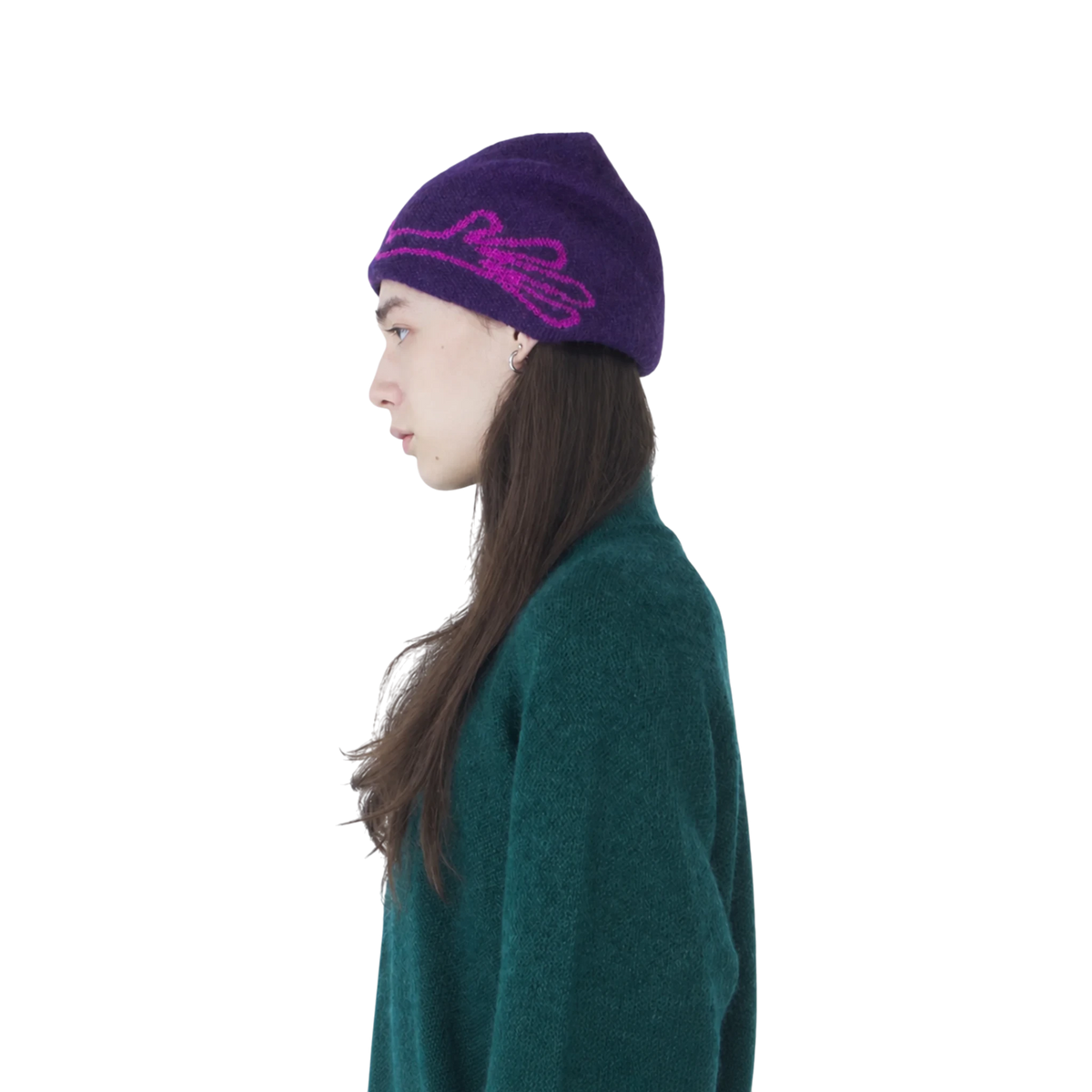 Hiking Patrol Exploration Mohair Mixed Beanie Purple