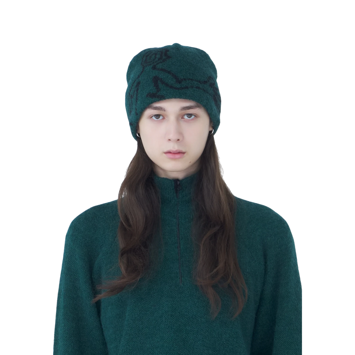 Hiking Patrol Exploration Mohair Mixed Beanie Green