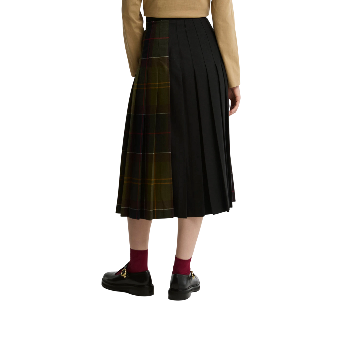 W Barbour Merena Midi Skirt with Tartan Motif