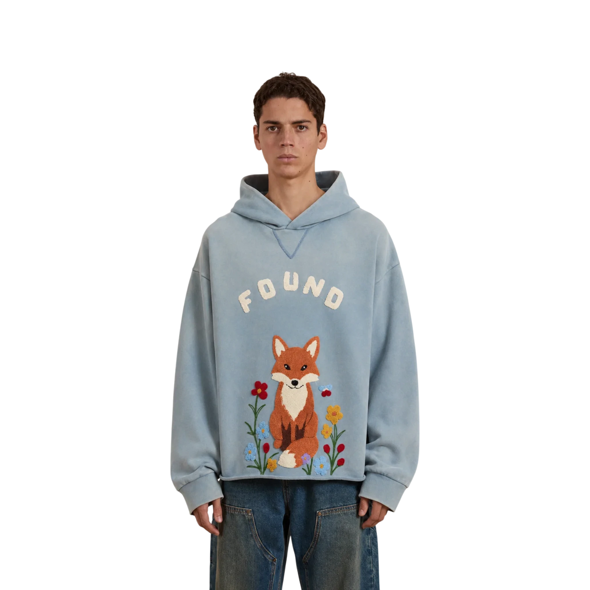 W FOUND Embroidered Wildlife Hoodie