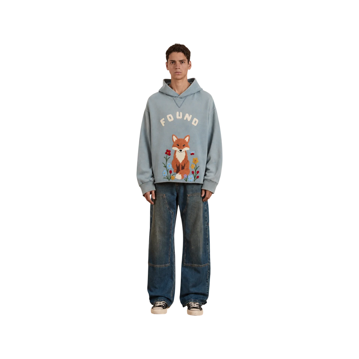 W FOUND Embroidered Wildlife Hoodie