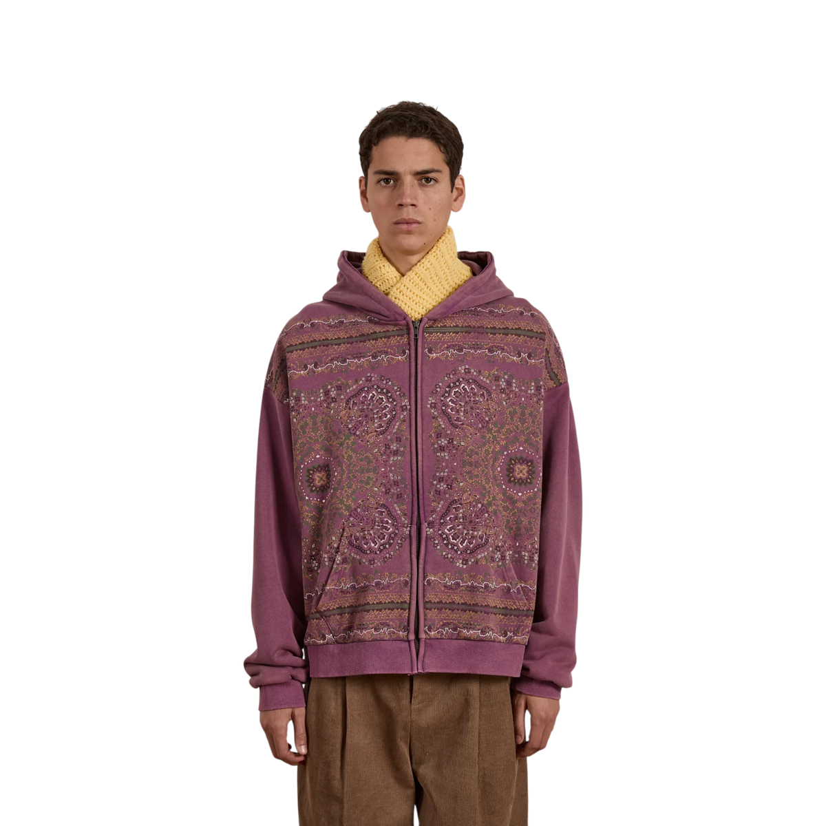 W FOUND Motif Zip Up Hoodie