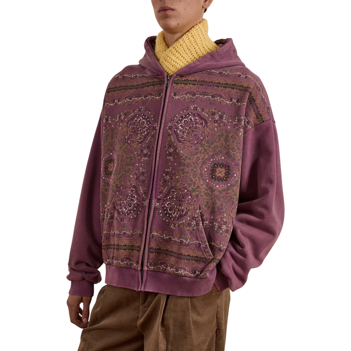 W FOUND Motif Zip Up Hoodie