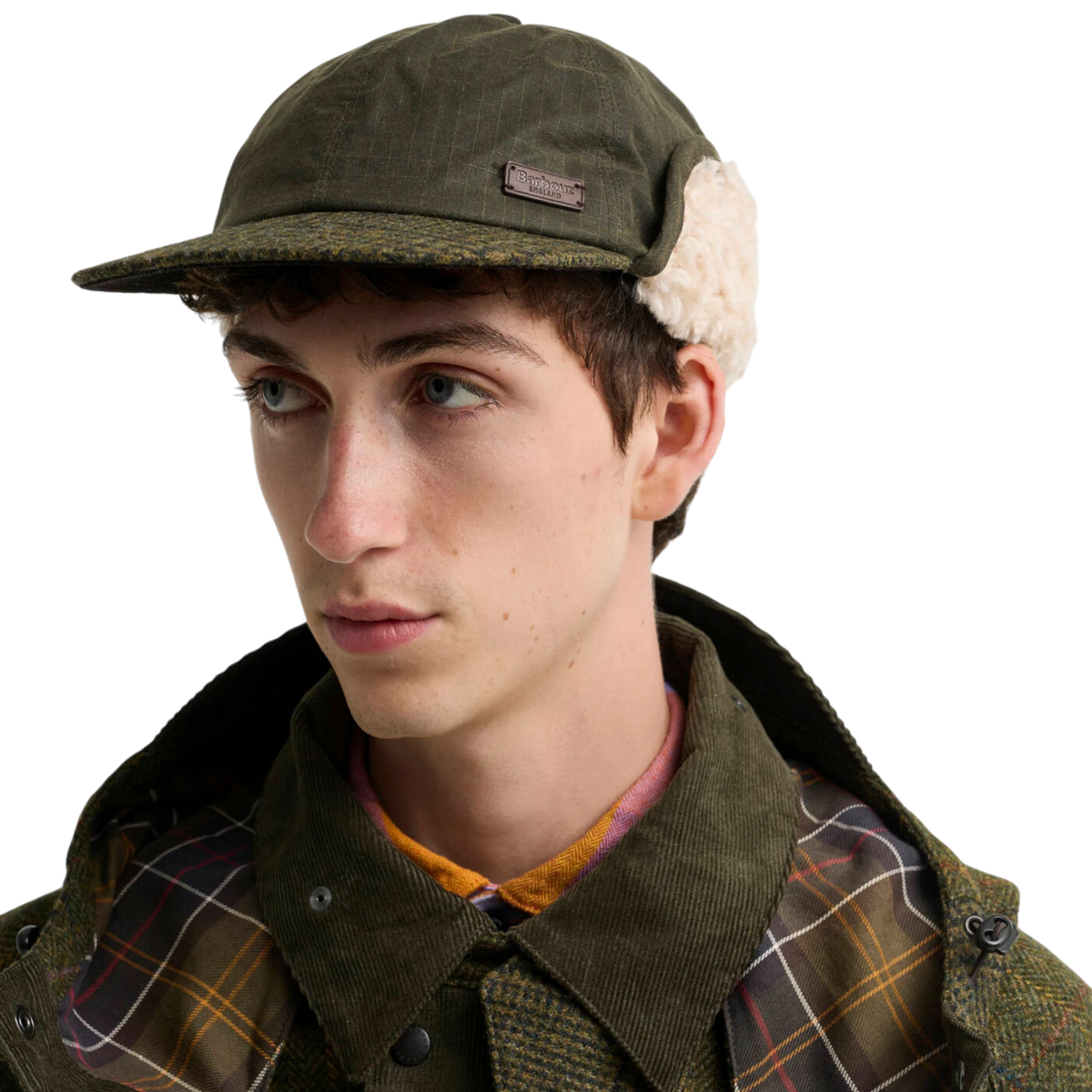 Barbour x Norbit Aviator Style Waxed Cap