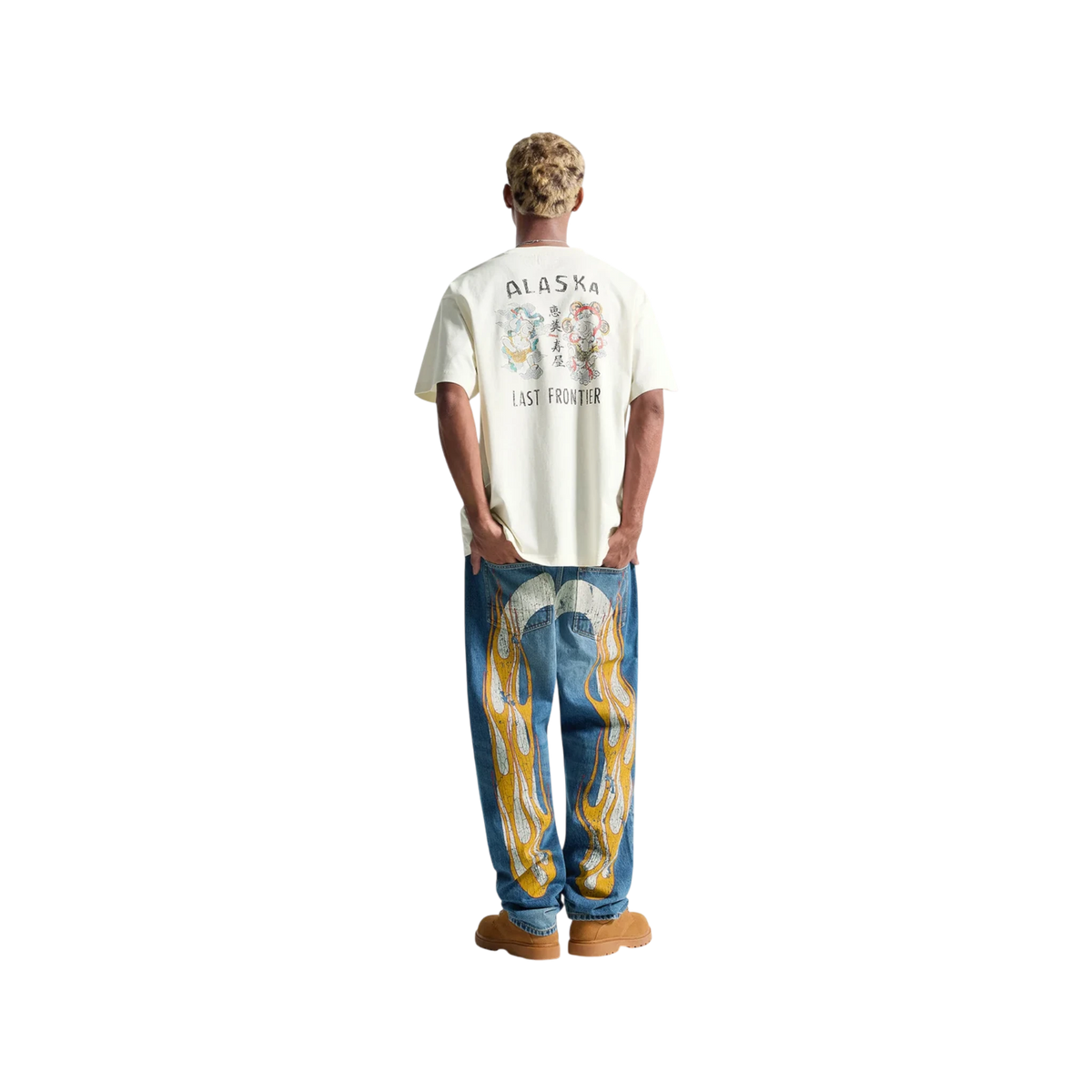 Evisu Flaming Daicock Print Regular Fit Jeans