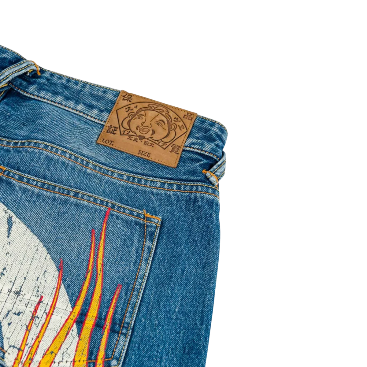 Evisu Flaming Daicock Print Regular Fit Jeans