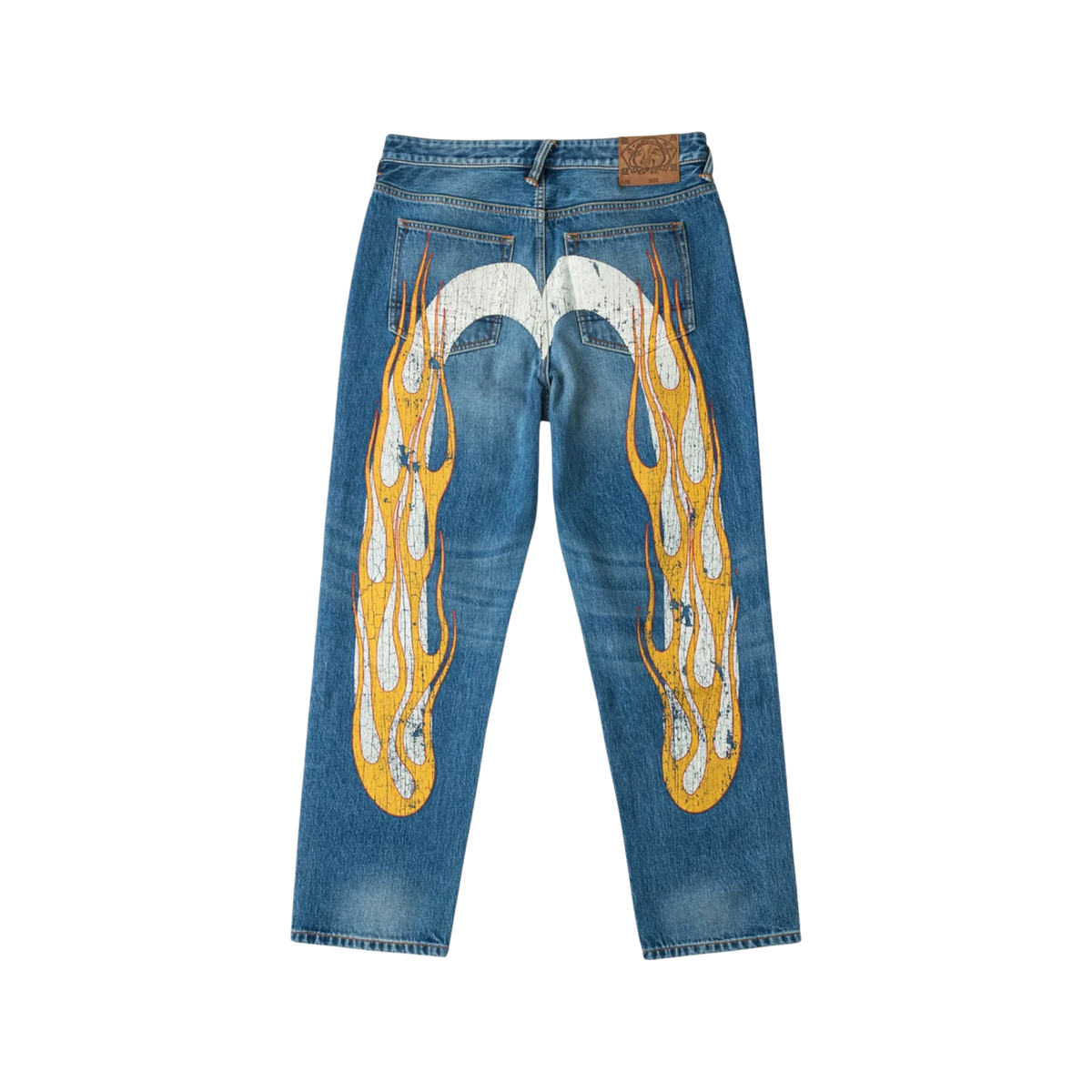 Evisu Flaming Daicock Print Regular Fit Jeans
