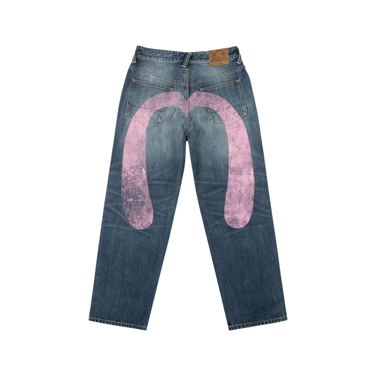 Evisu Pink Daicock Ripped Jeans