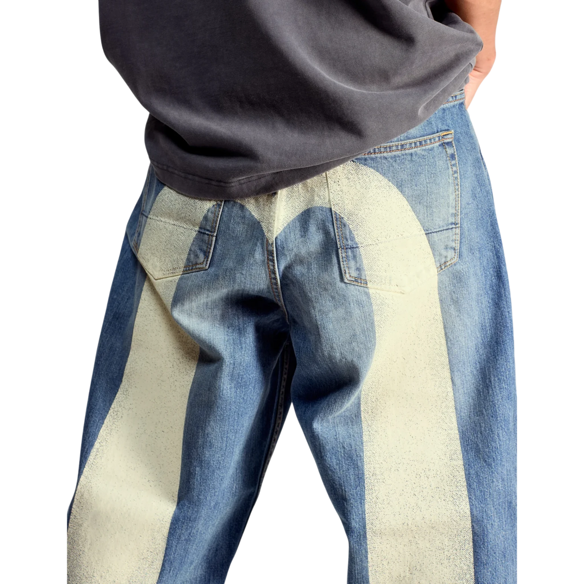Evisu Ecru Brushstoke Seagull Print Regular Fit Jeans #2020