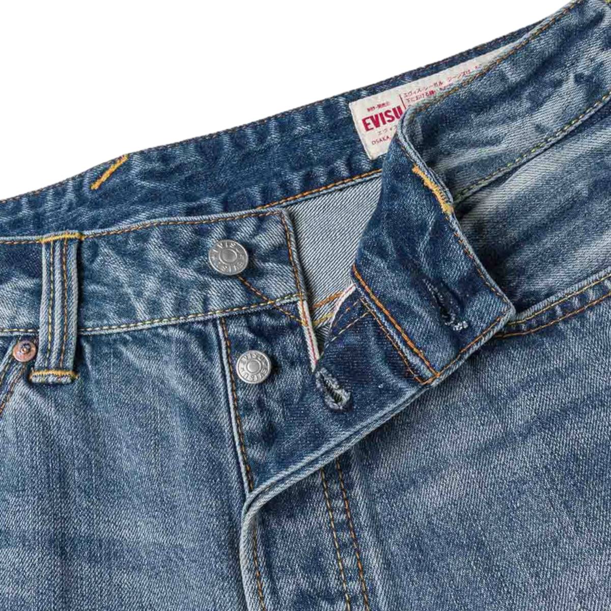 Evisu Ecru Brushstoke Seagull Print Regular Fit Jeans #2020