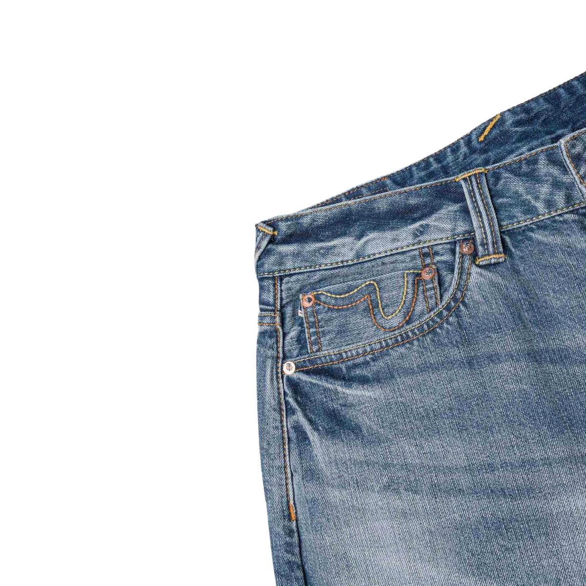Evisu Ecru Brushstoke Seagull Print Regular Fit Jeans #2020