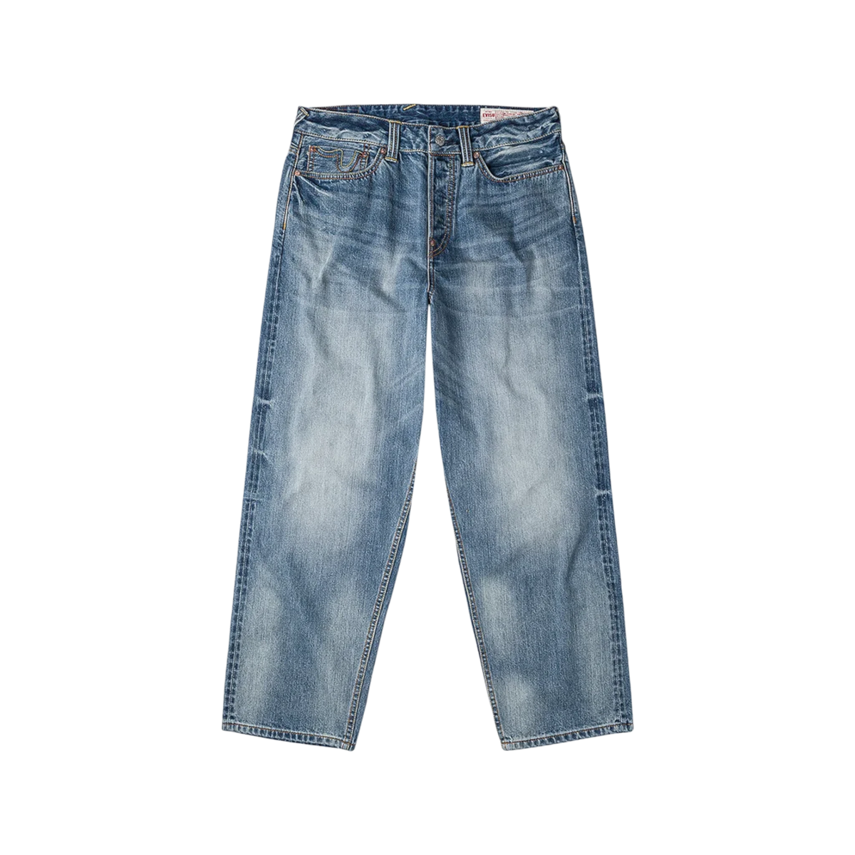 Evisu Ecru Brushstoke Seagull Print Regular Fit Jeans #2020