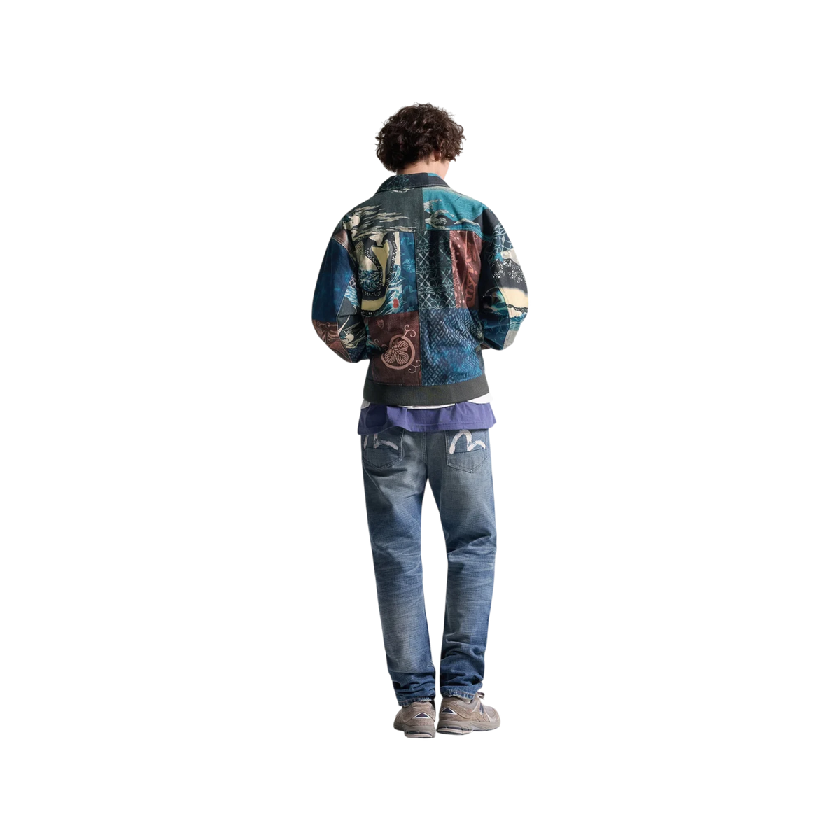 Evisu Ukiyo-e All-Over Print Zip-Up Bomber Jacket