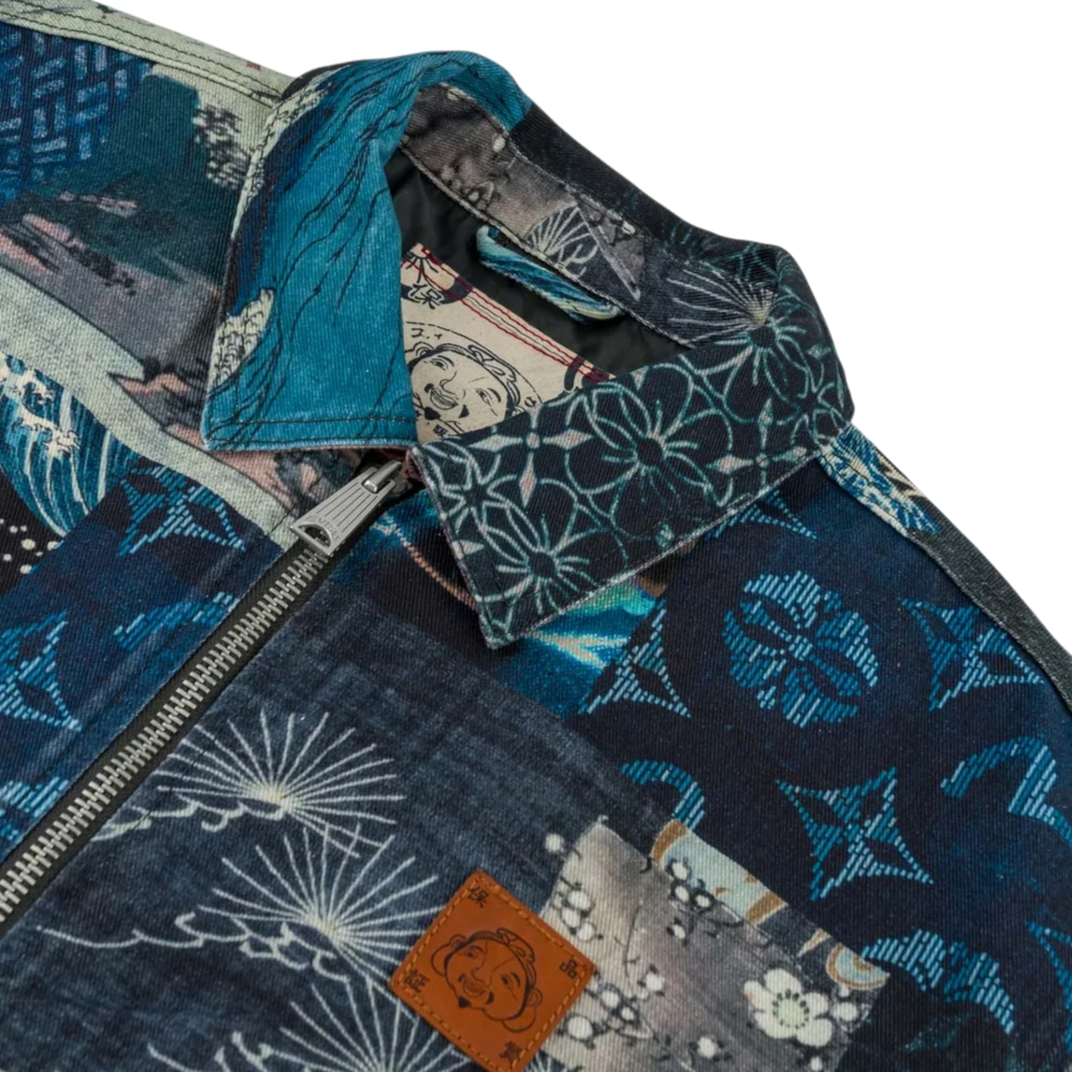 Evisu Ukiyo-e All-Over Print Zip-Up Bomber Jacket