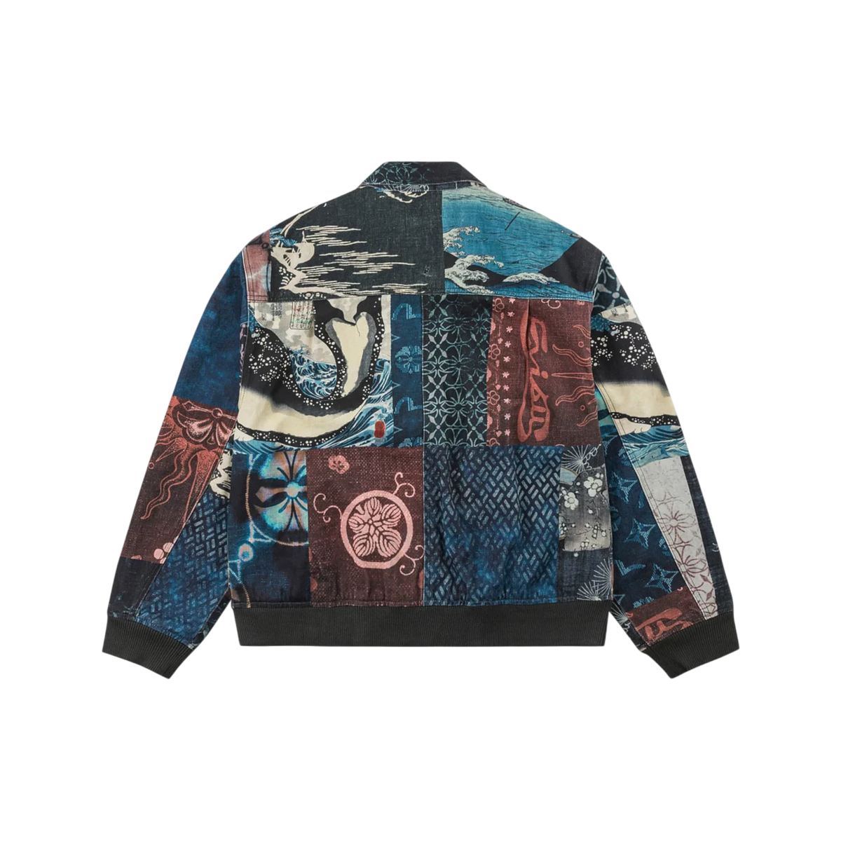 Evisu Ukiyo-e All-Over Print Zip-Up Bomber Jacket