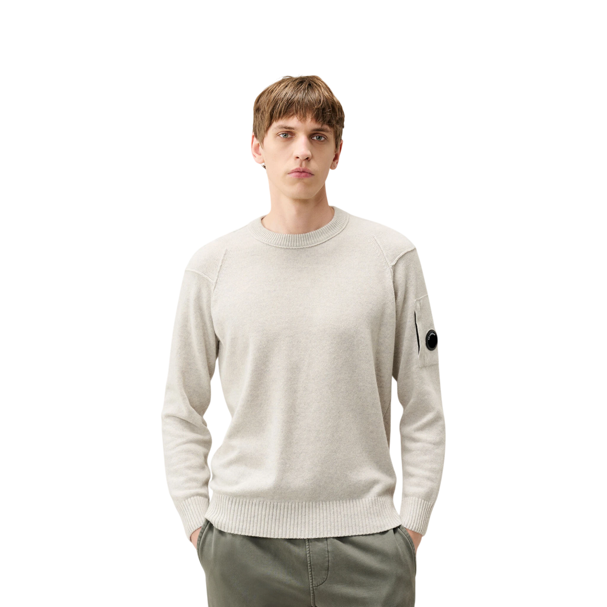 CP Company Lambswool Lens Crewneck Contrast Sweater