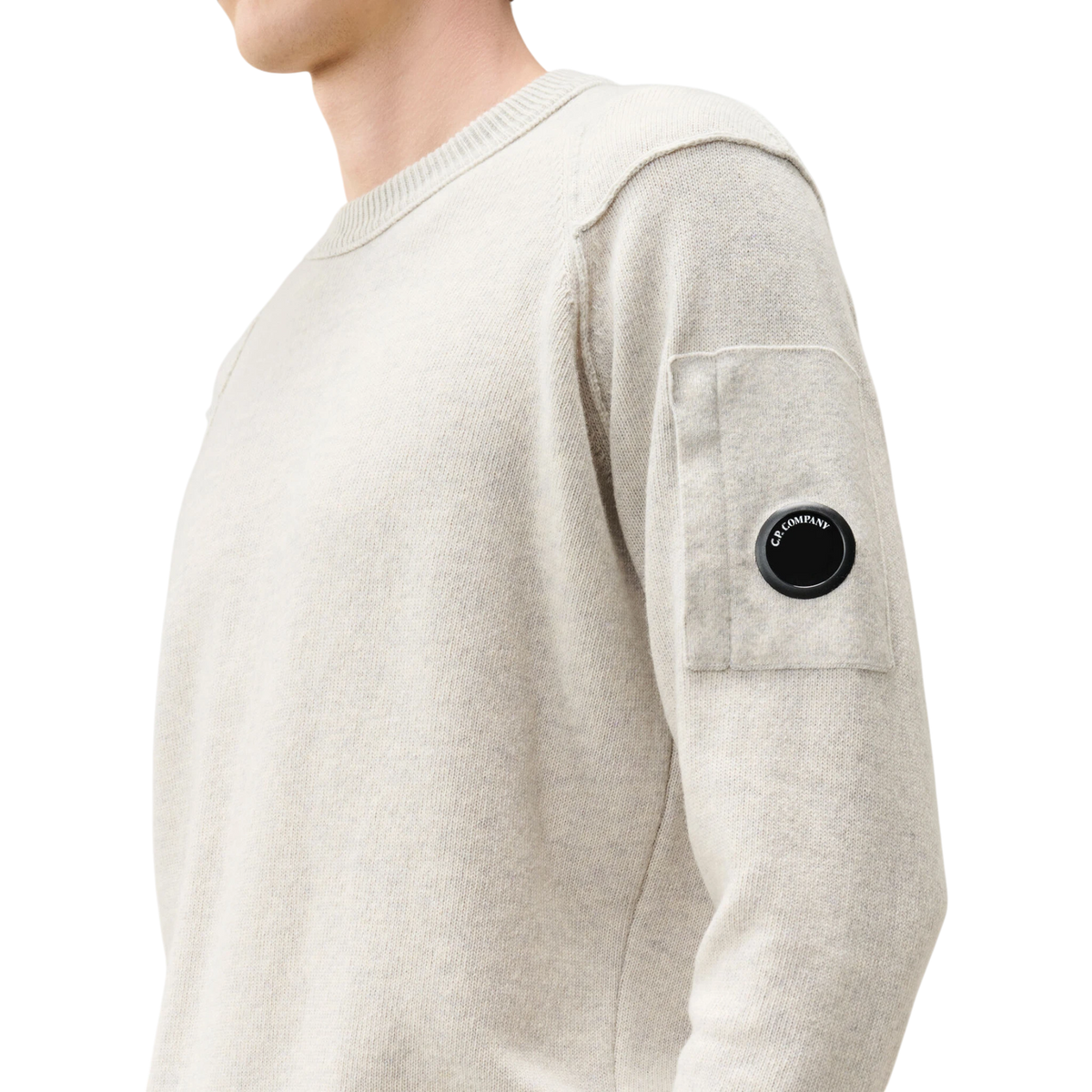 CP Company Lambswool Lens Crewneck Contrast Sweater