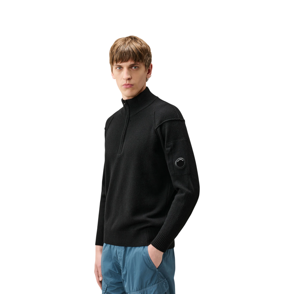 CP Company Lambswool Lens Half Zip Sweater