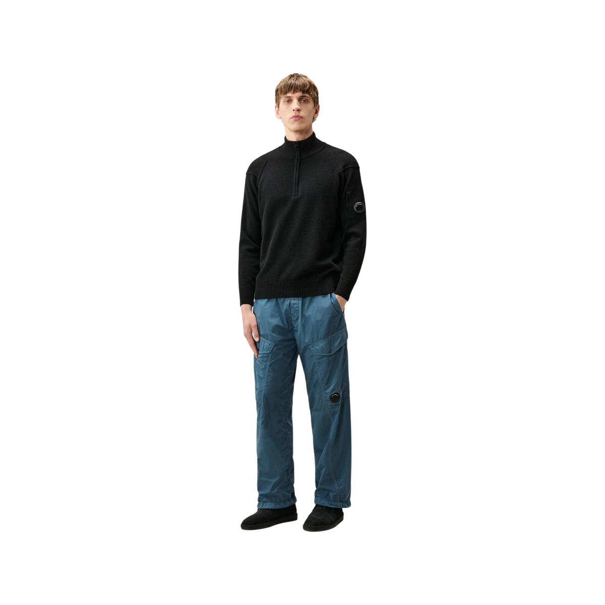 CP Company Lambswool Lens Half Zip Sweater