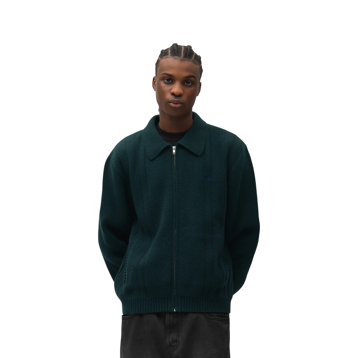 ARTE Cable Knit Zip Cardigan