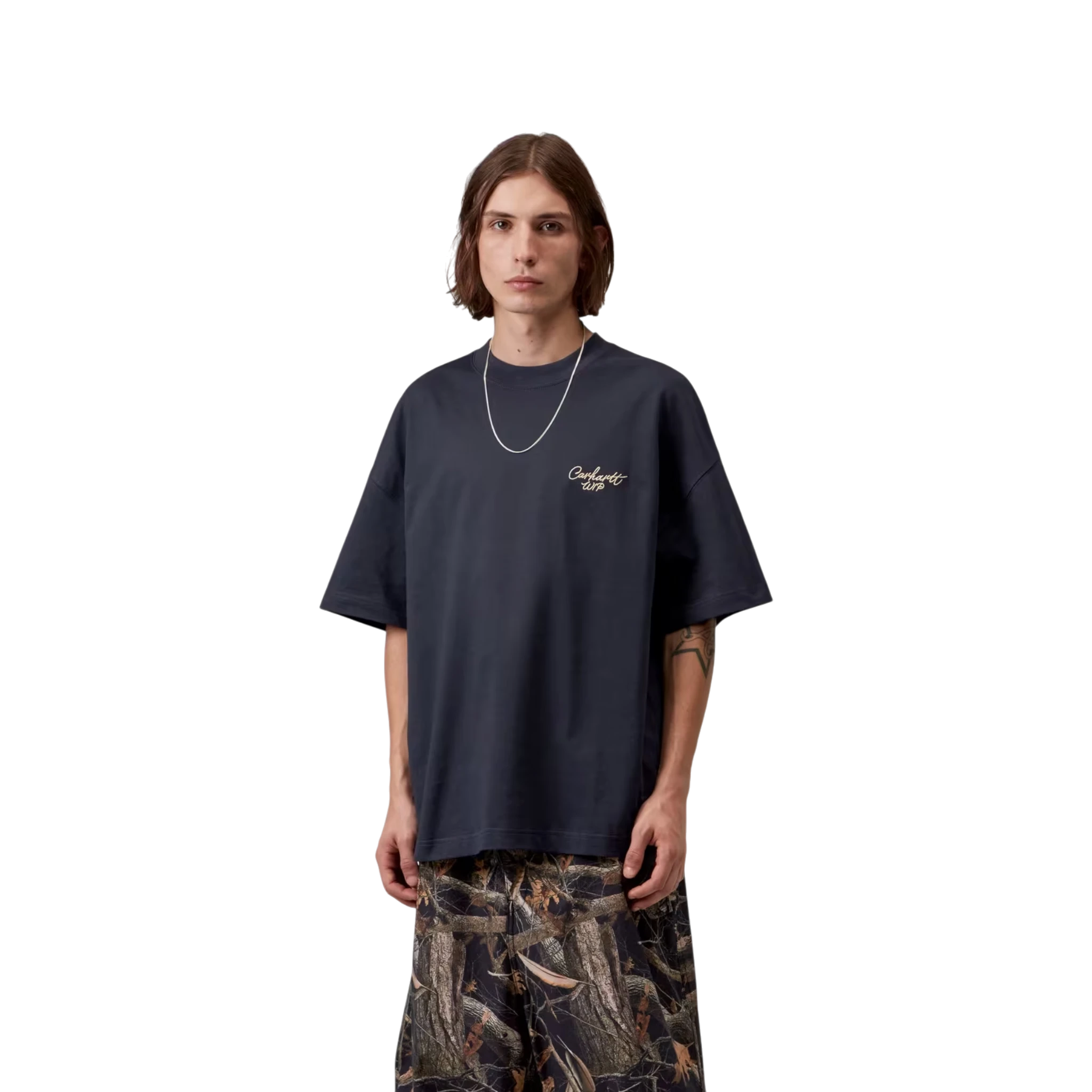Carhartt WIP S/S Signature Script T-Shirt Dark Navy