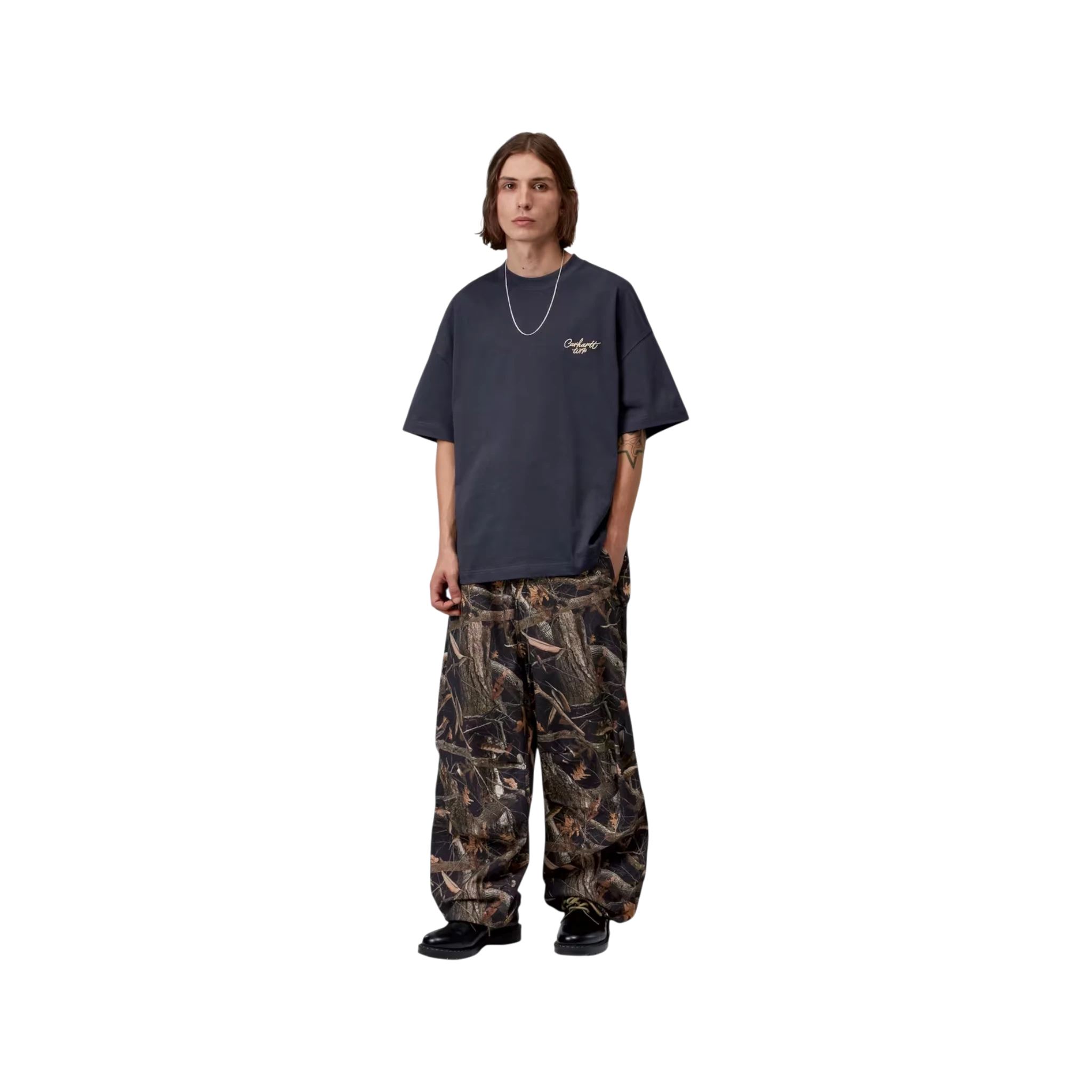 Carhartt WIP S/S Signature Script T-Shirt Dark Navy