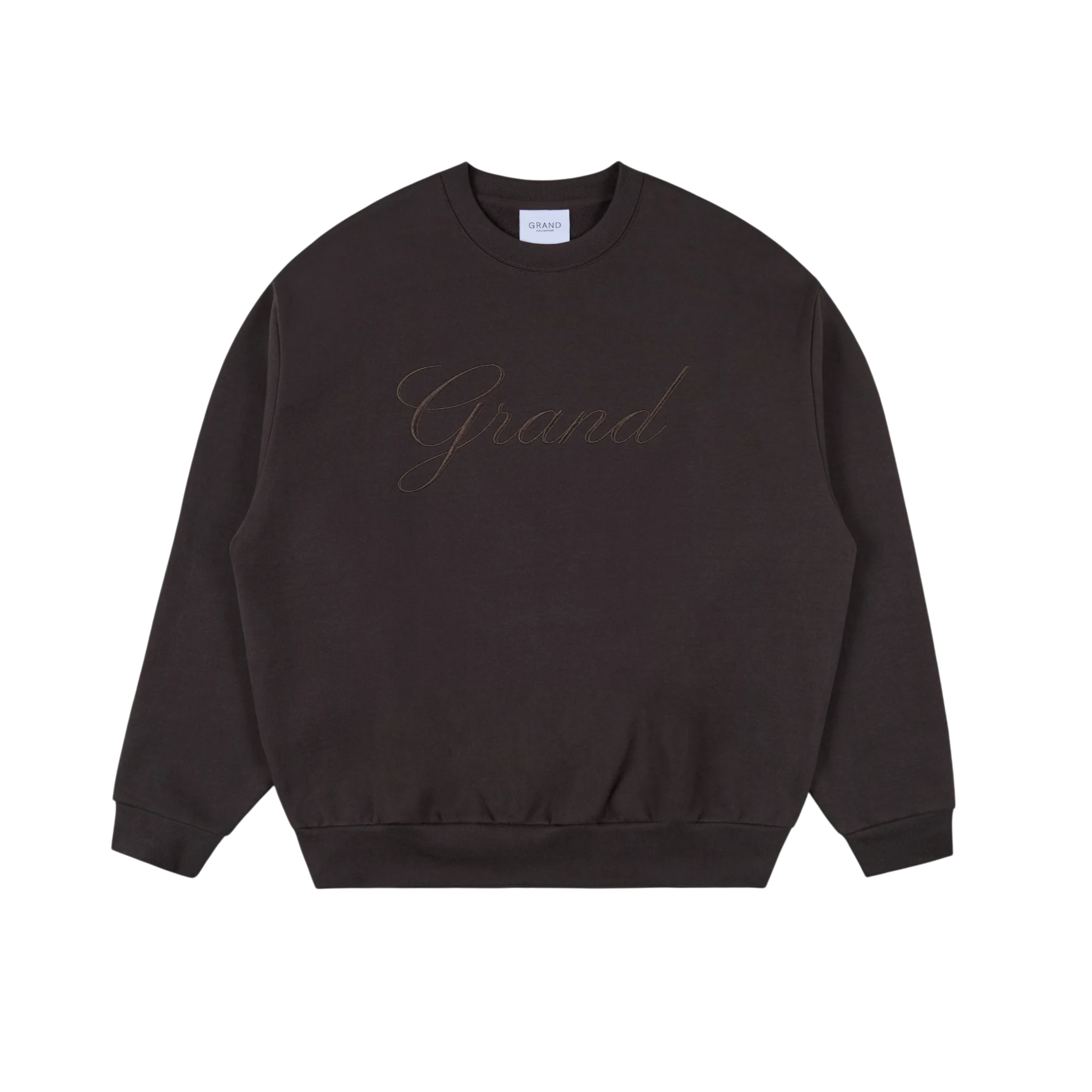 Grand Embroidered Crewneck Espresso