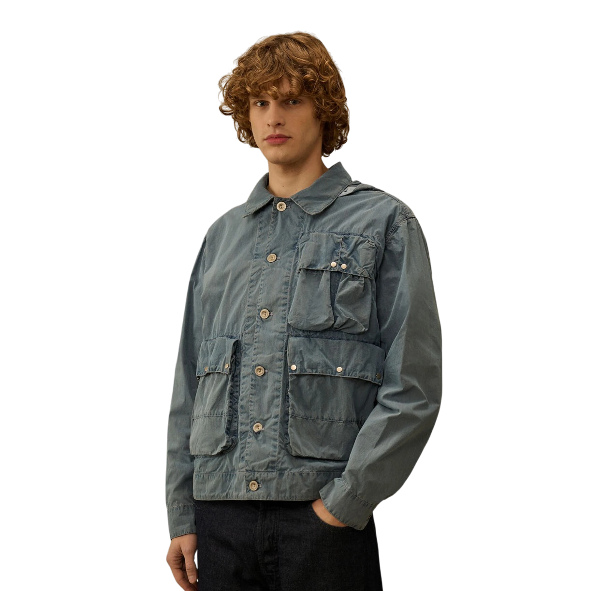 C.P. Company 50 Fili Indigo Bleached Goggle Jacket
