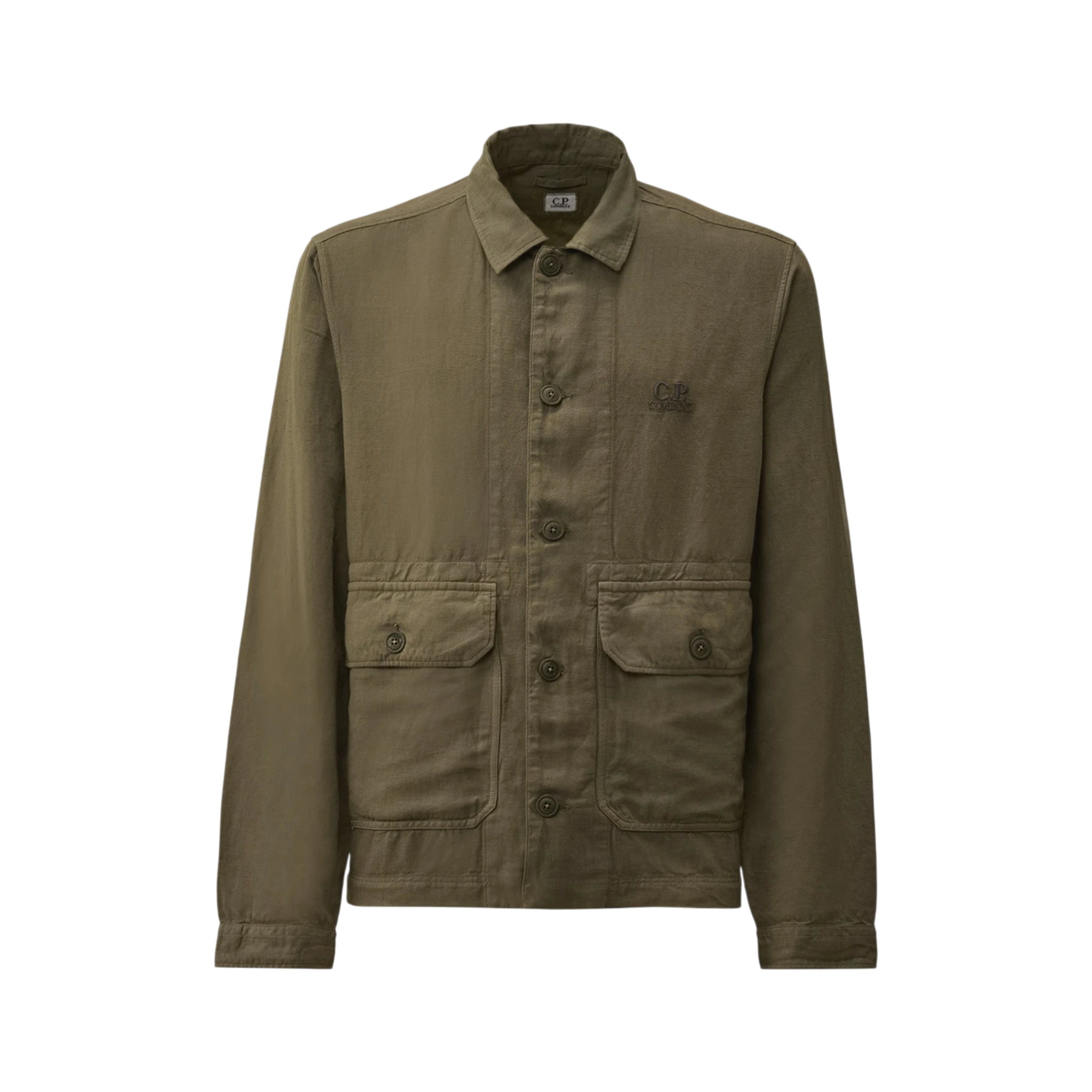 C.P. Company Broken Twill Button Overshirt Gunmetal