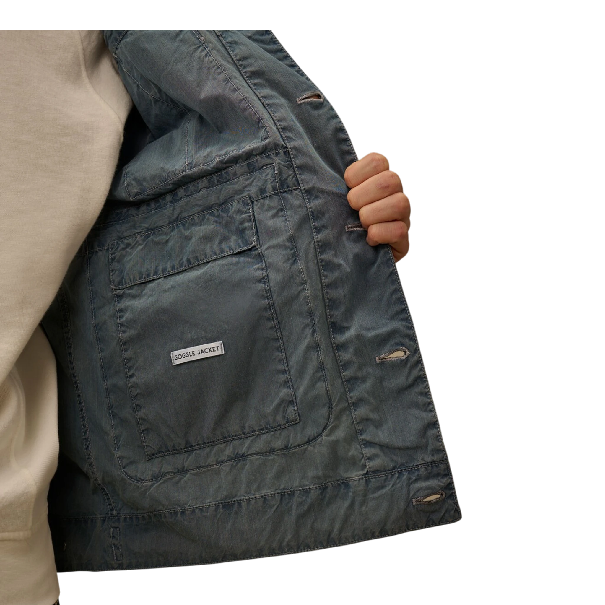 C.P. Company 50 Fili Indigo Bleached Goggle Jacket