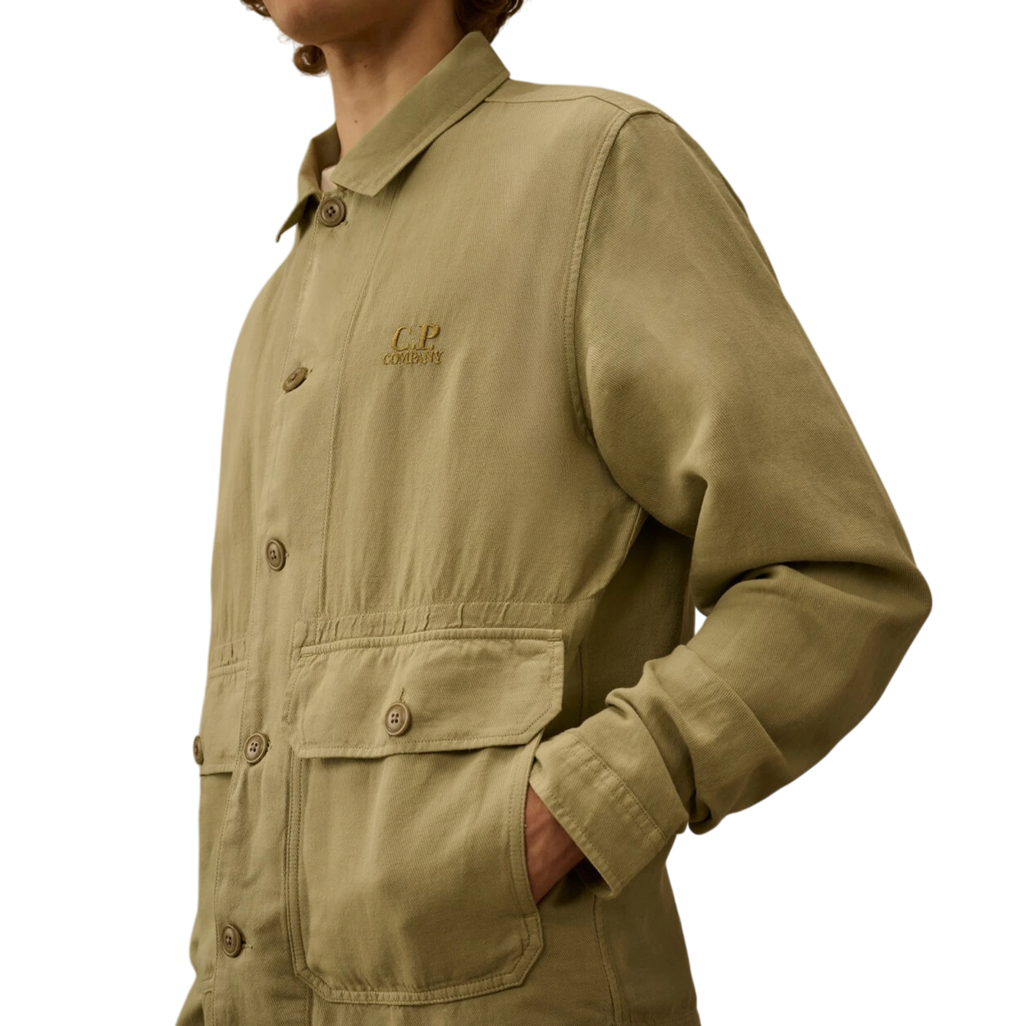 C.P. Company Broken Twill Button Overshirt Frozen