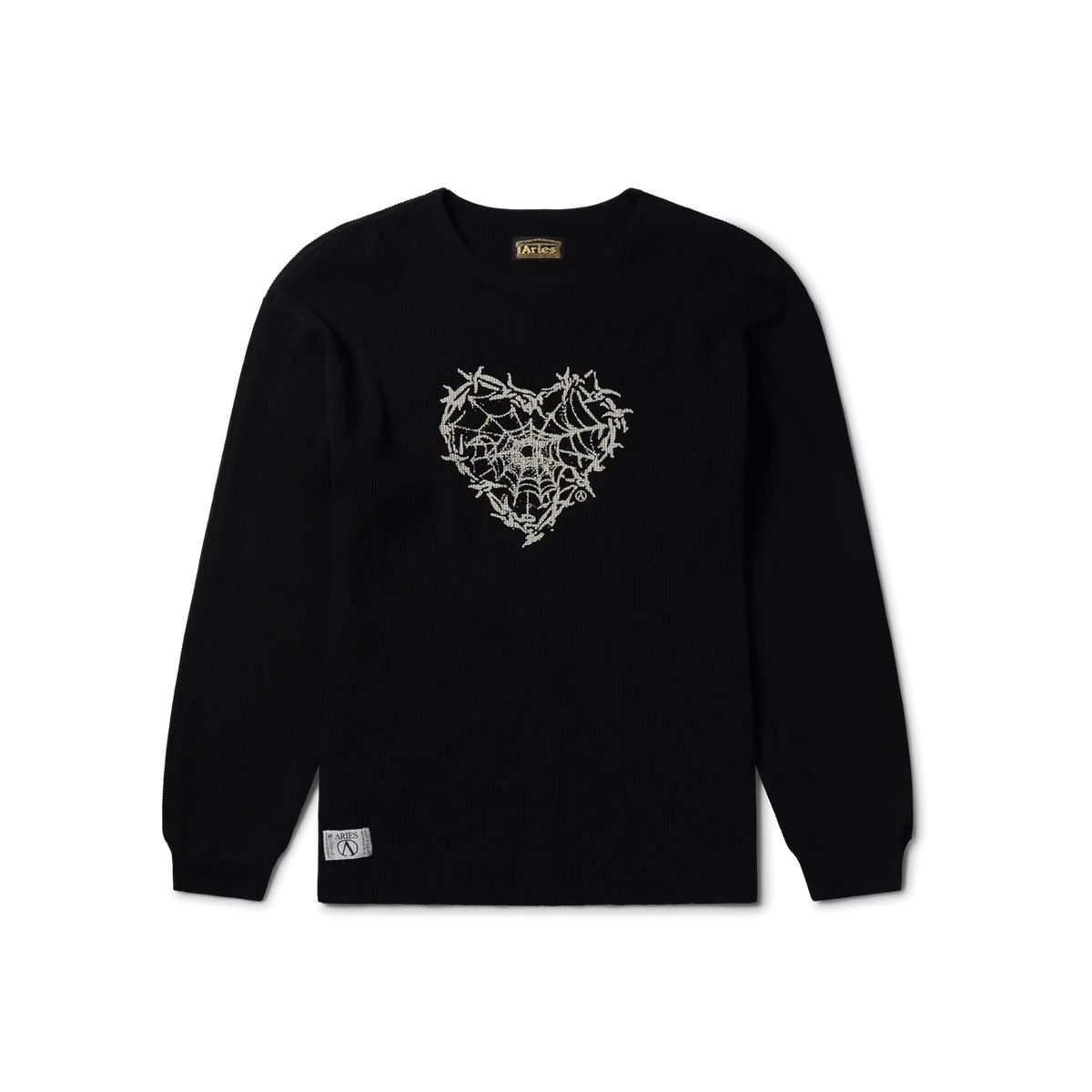 Aries Reversible Barbed Love Template Waffle Longsleeve T-Shirt