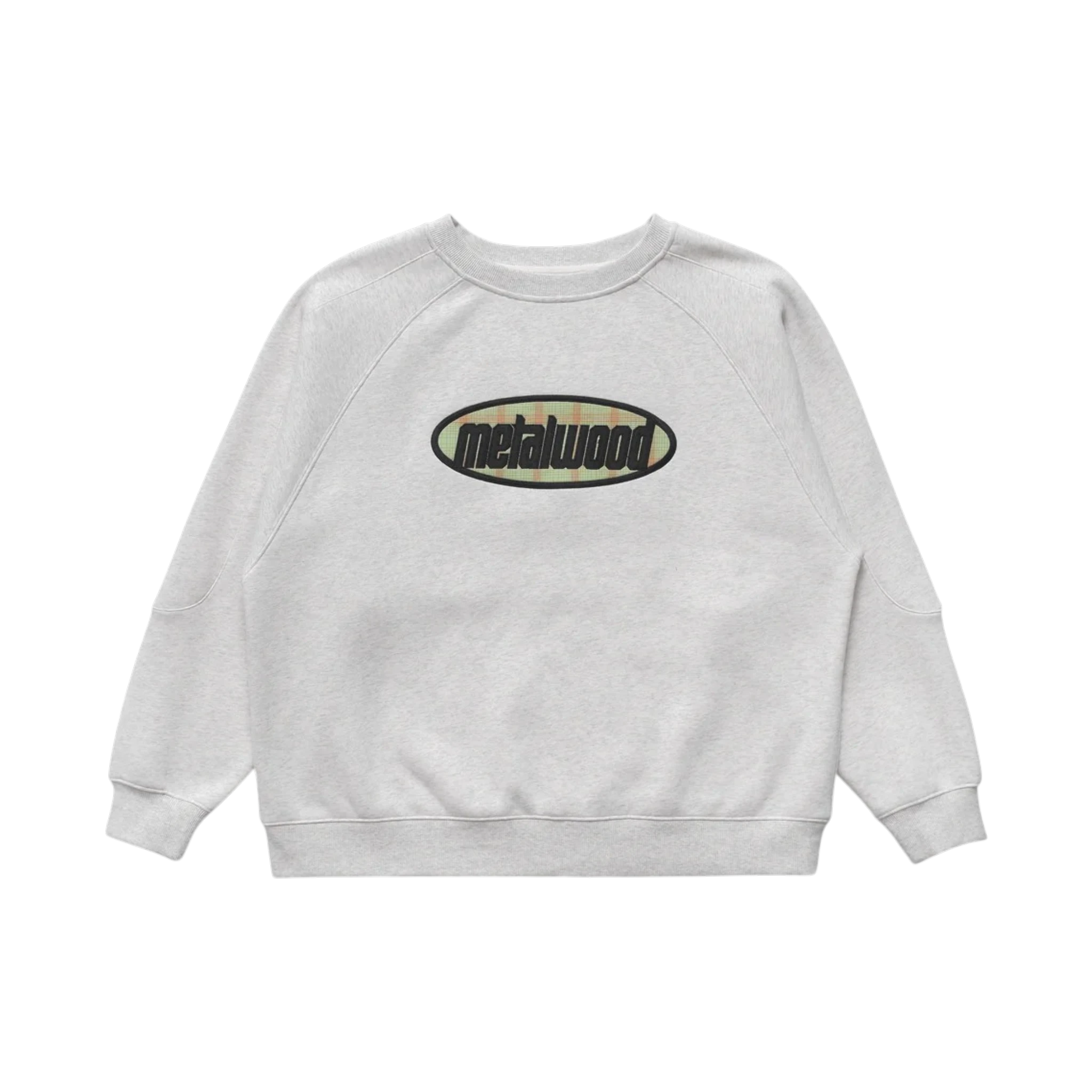 Metalwood Plaid Oval Raglan Crewneck