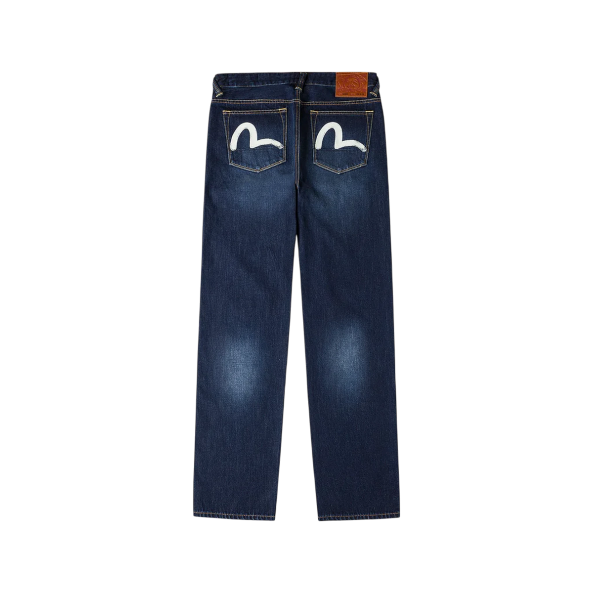 Evisu Ecru Daicock Print Loose Fit Jeans