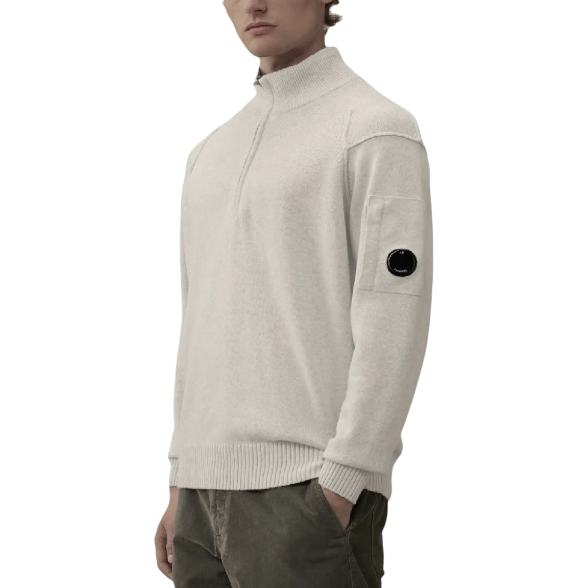 CP Company Lambswool Lens Half Zip Sweater
