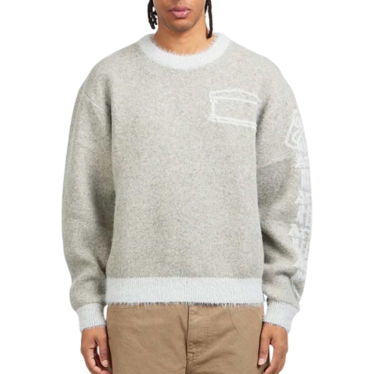 Aries Fluffy Column Chenille Crewneck