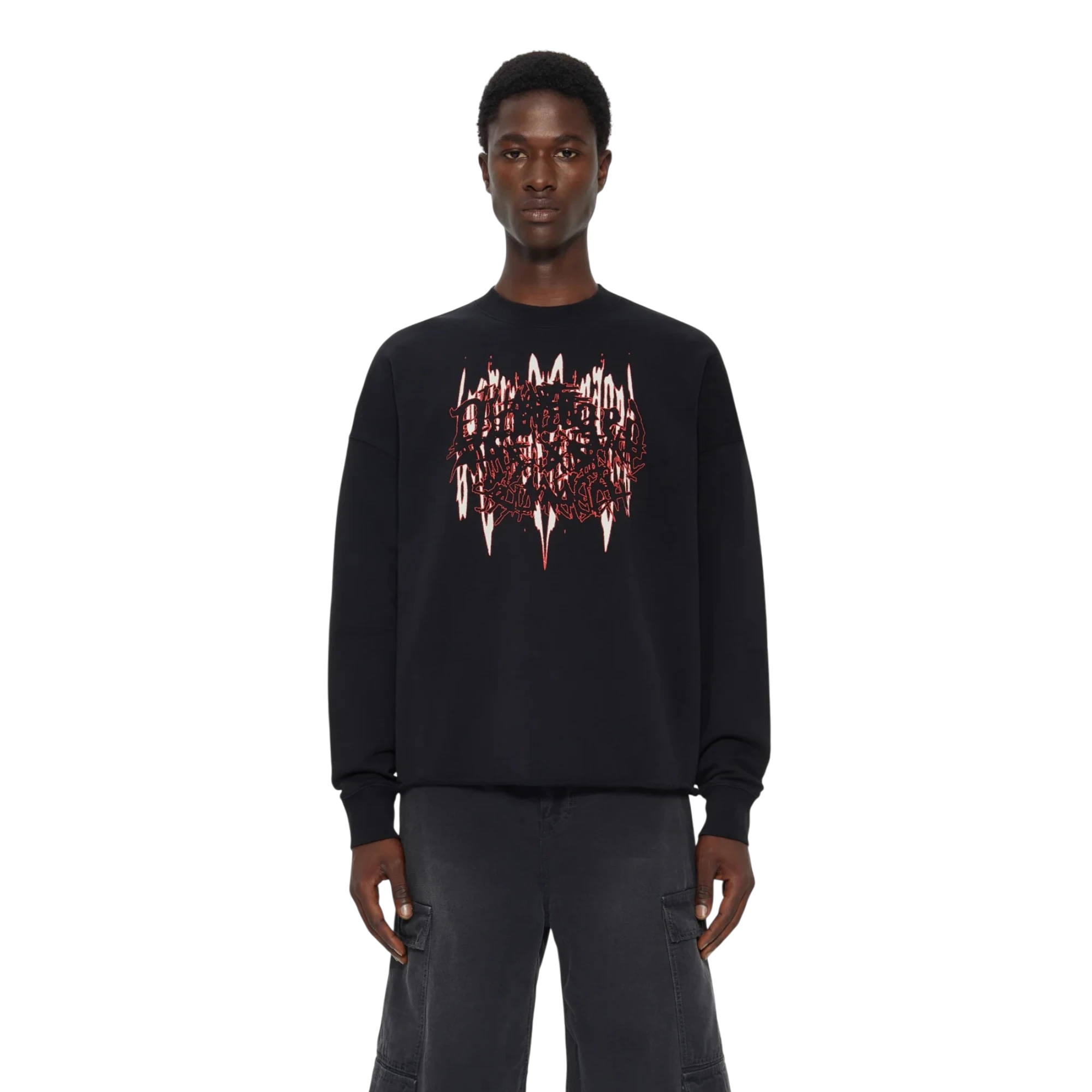 44 Label Group Damage Sleeveless Crewneck Black