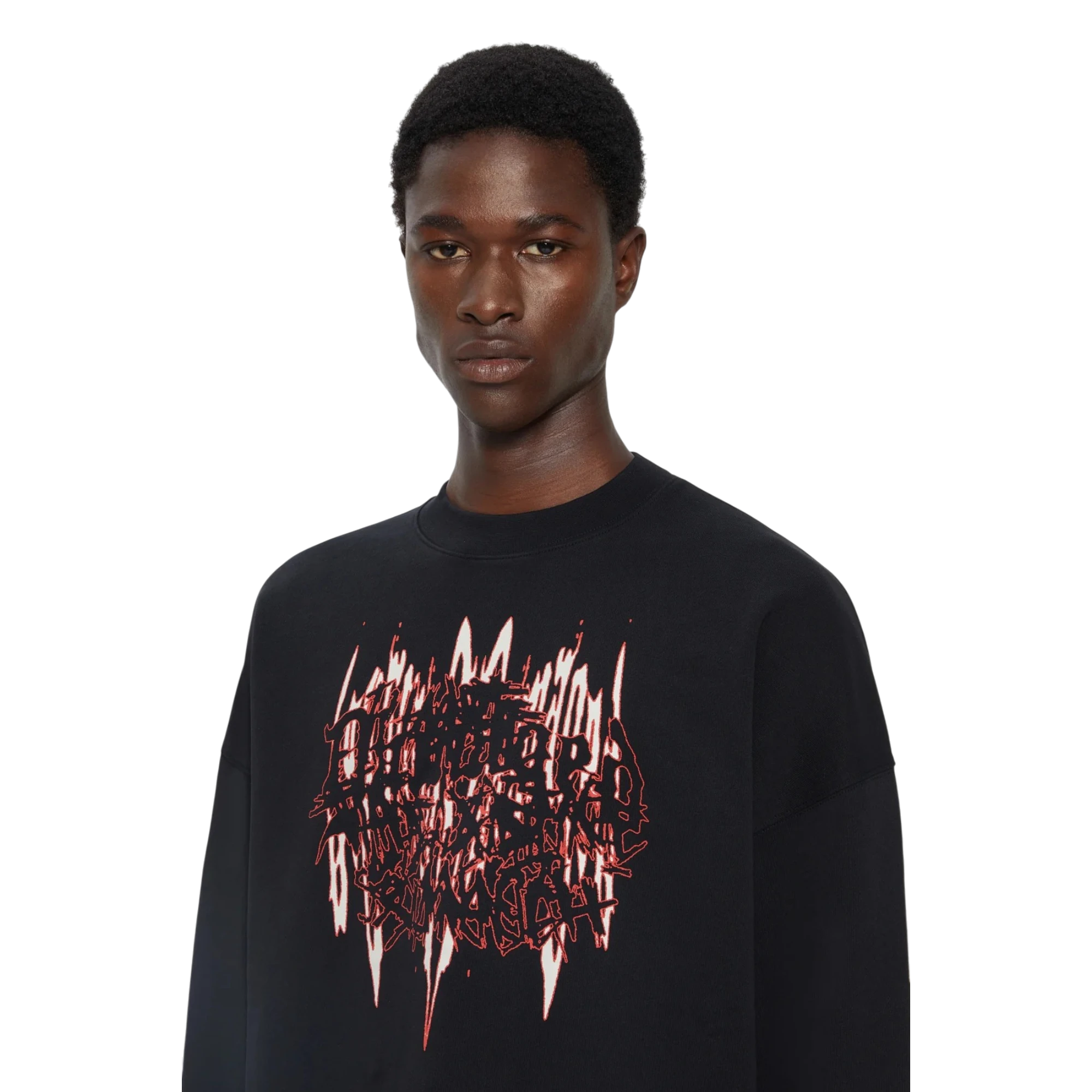 44 Label Group Damage Sleeveless Crewneck Black