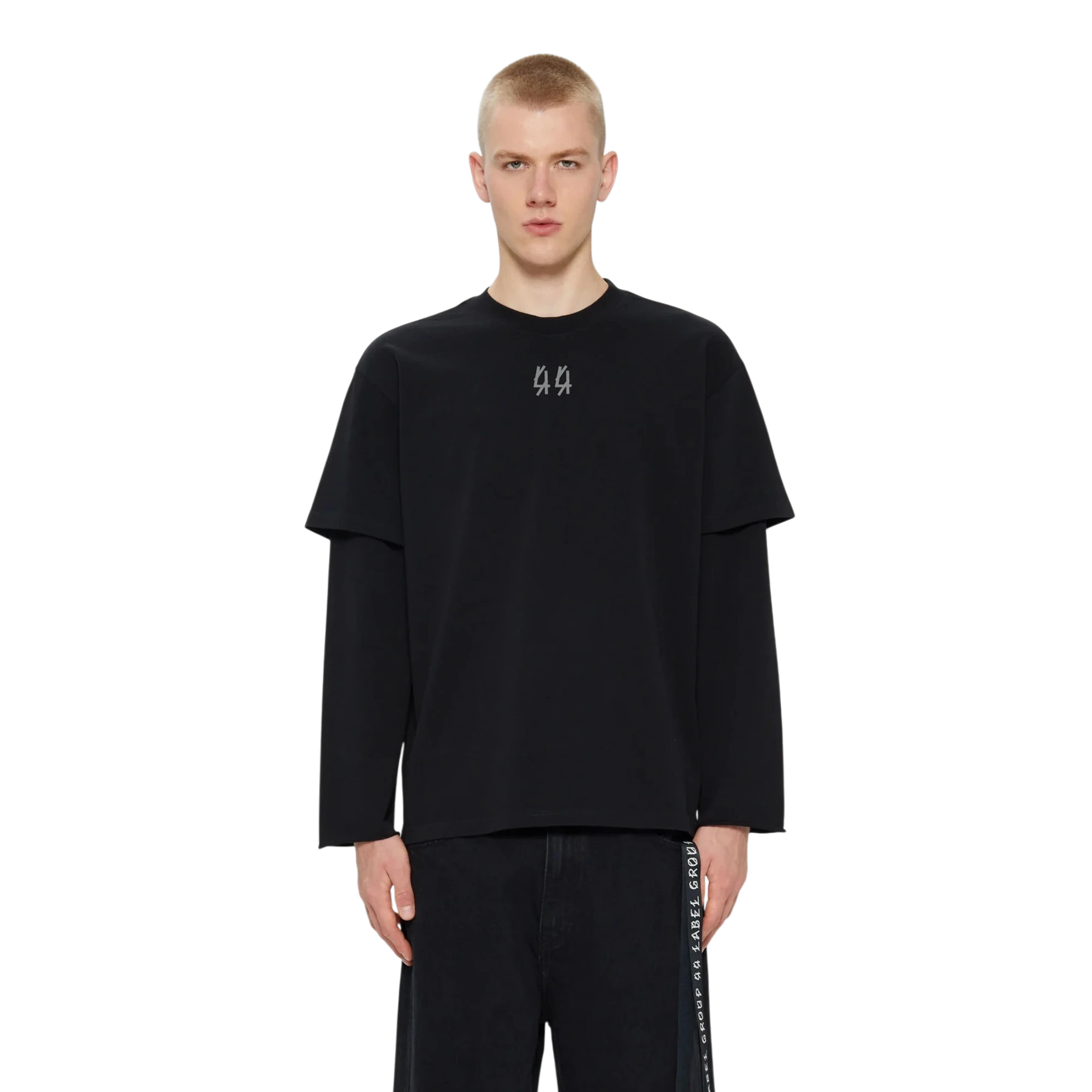 44 Label Group Classic Double Sleeve Tee Black