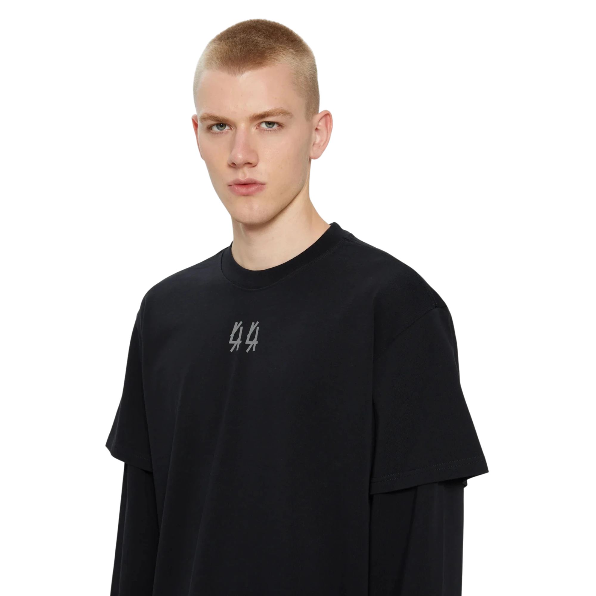 44 Label Group Classic Double Sleeve Tee Black