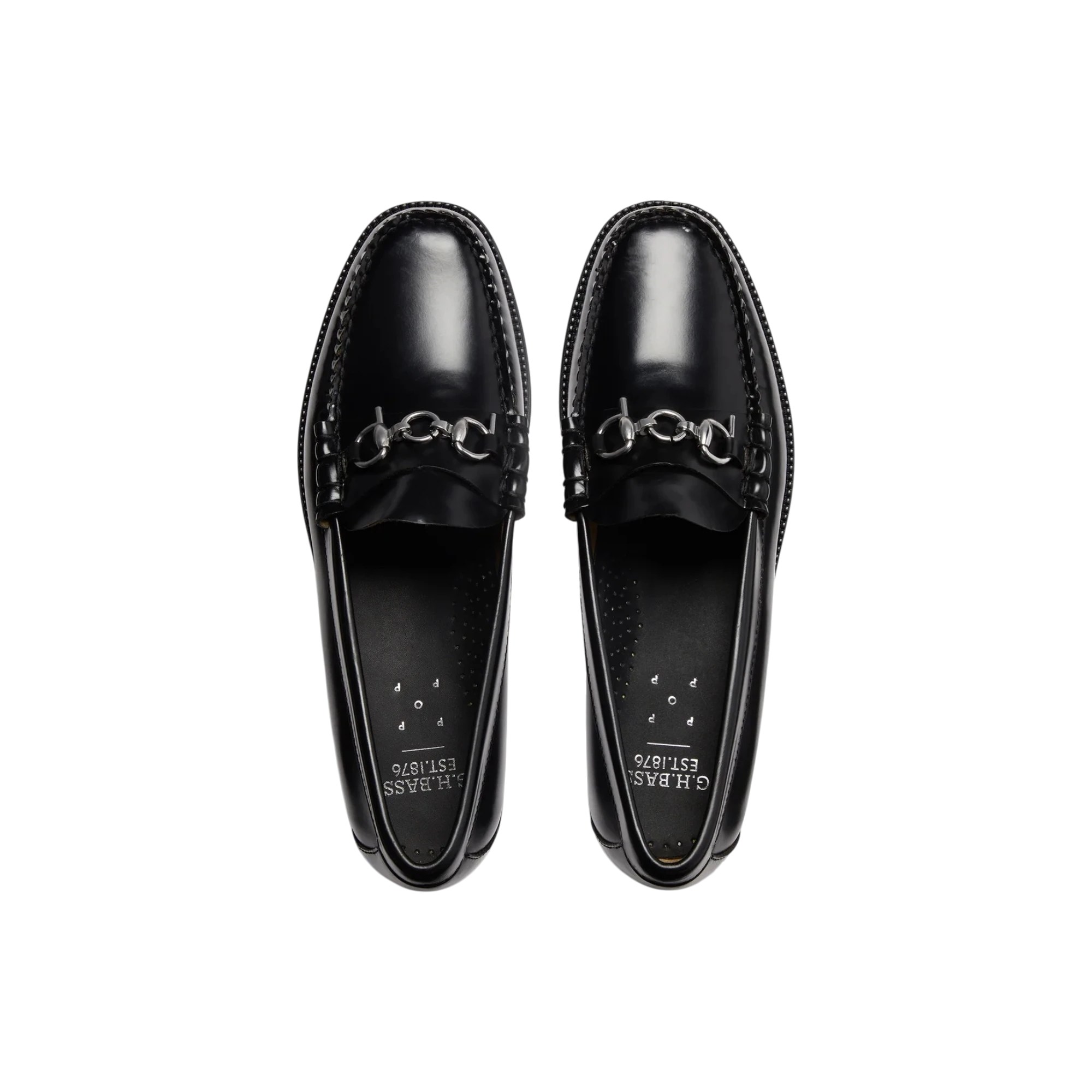 G.H.BASS & POP Trading co. Easy Weejuns Lincoln Loafers Black Leather